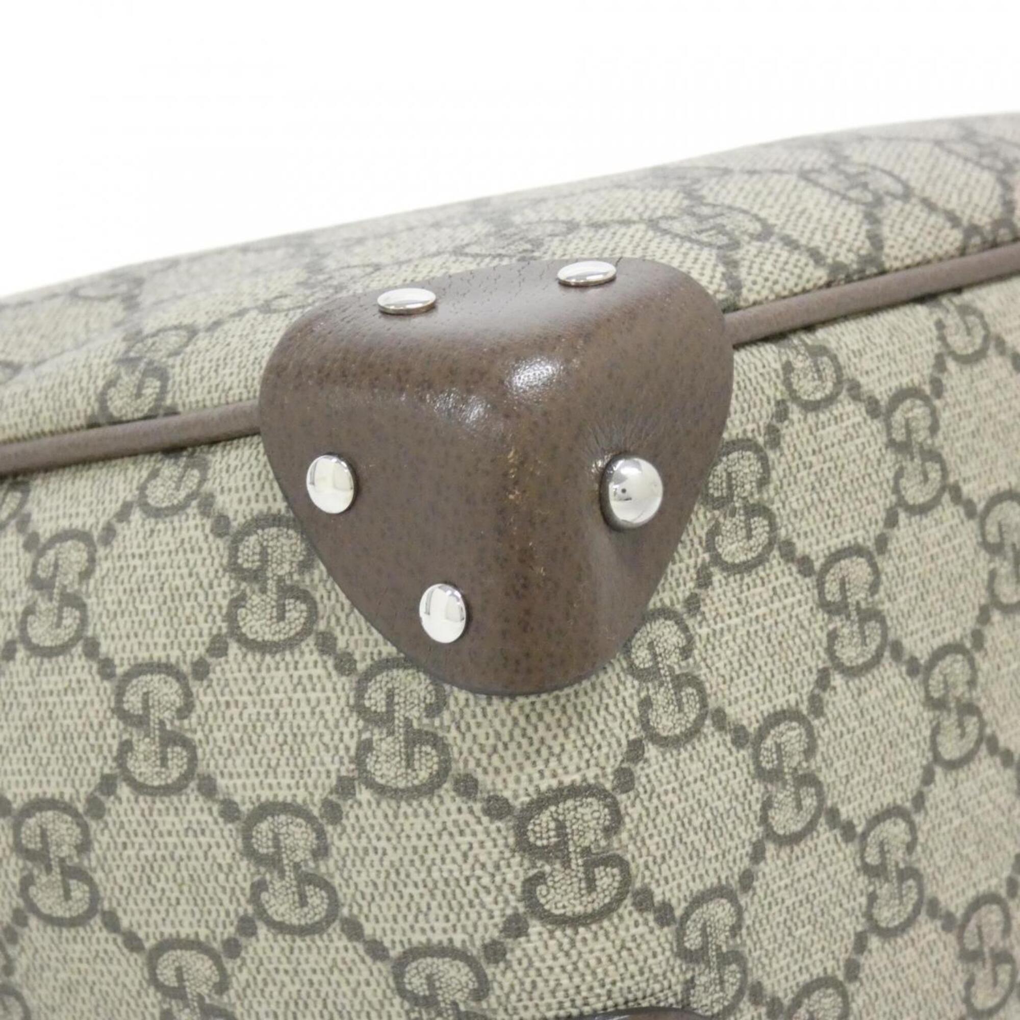 Gucci Beige Brown Gg Supreme Canvas Shoulder Bag (Pre-Owned)
