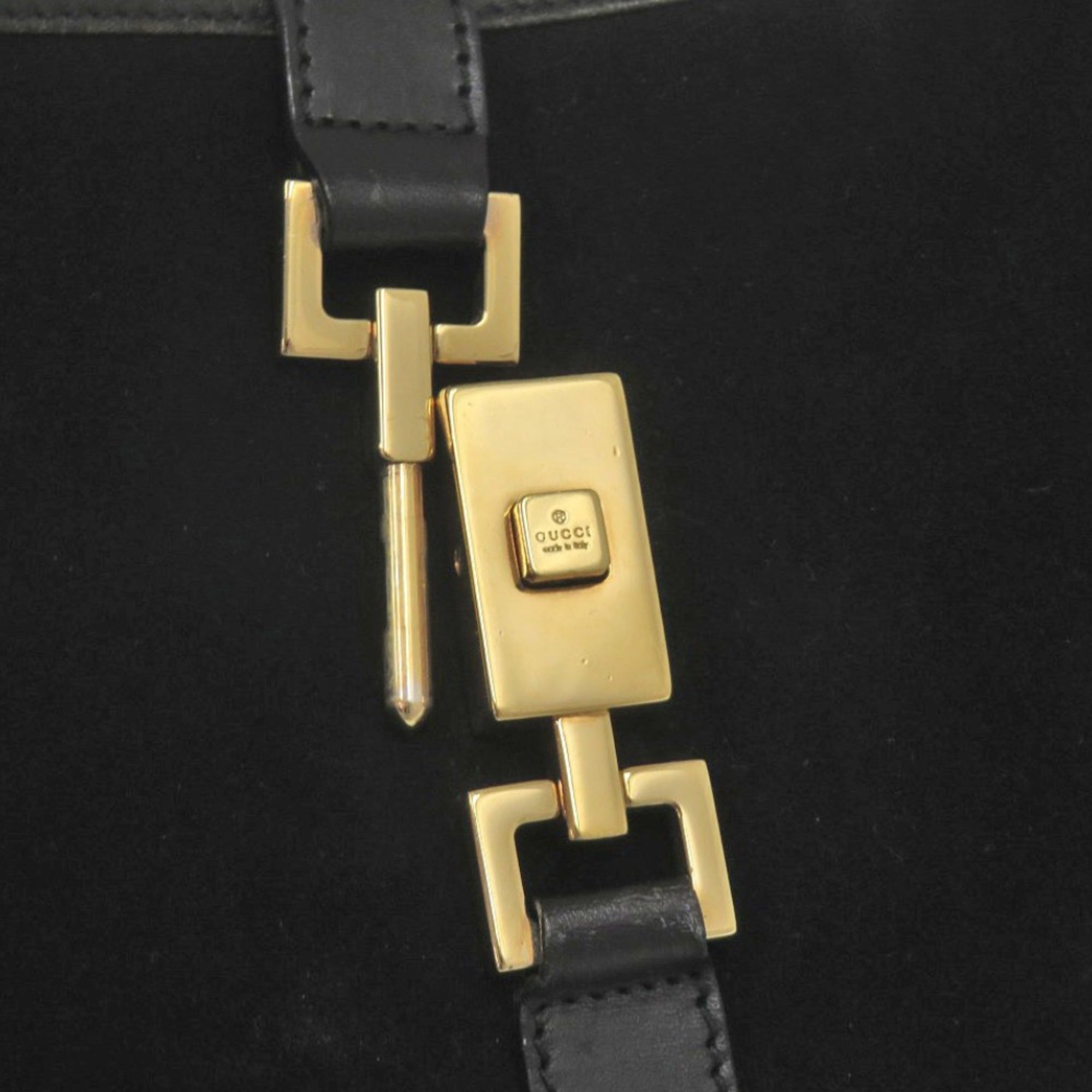 Gucci Black Suede Leather Handbag Shoulder Bag (Pre-Owned)
