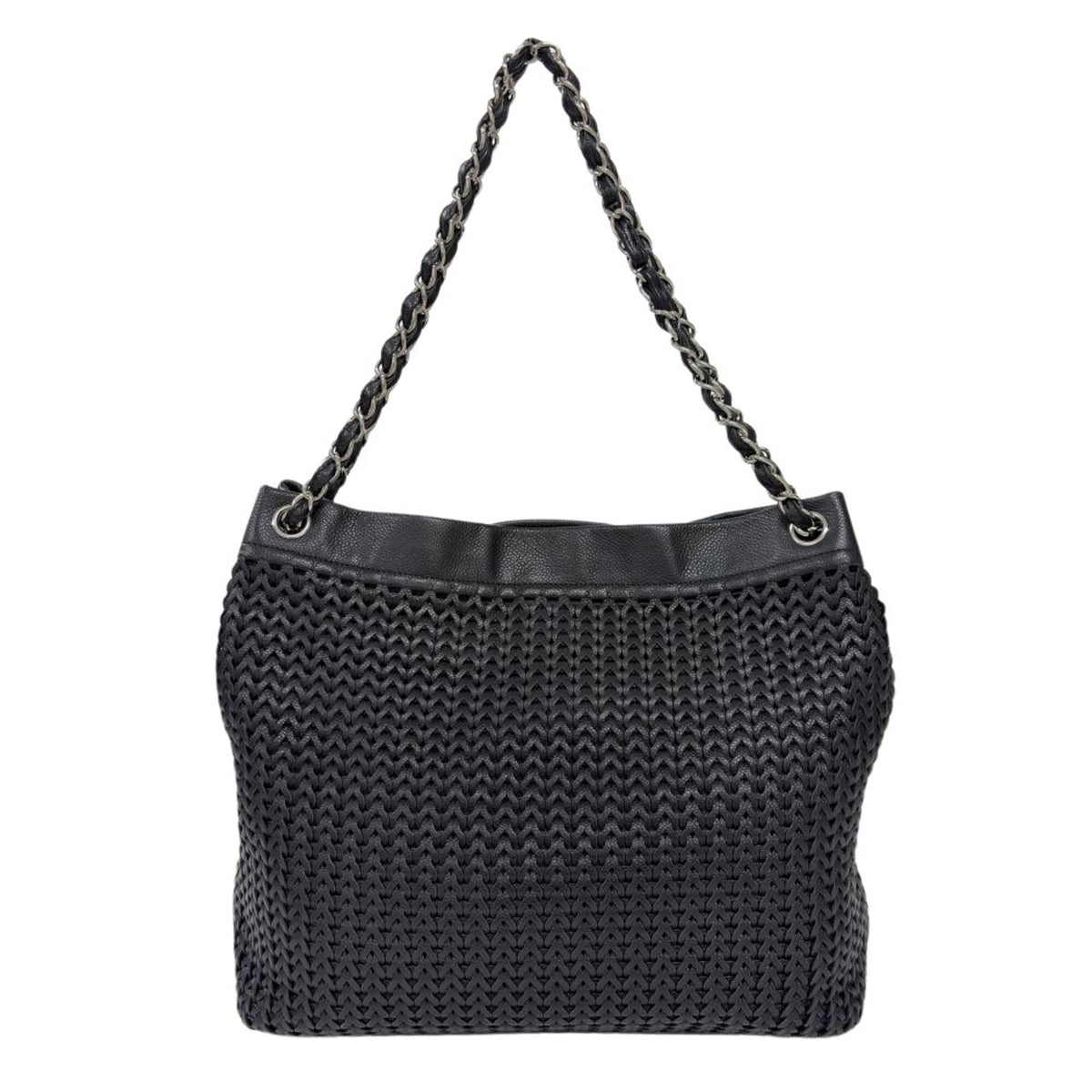 Chanel Black Grained Calfskin Tote Bag (Pre-Owned)