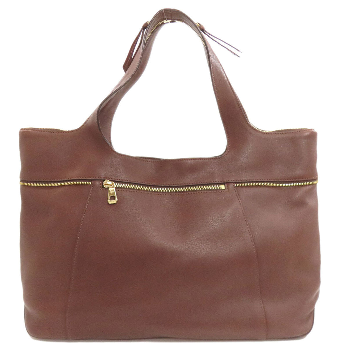 Longchamp Brown Leather Tote Bag (Pre-Owned)