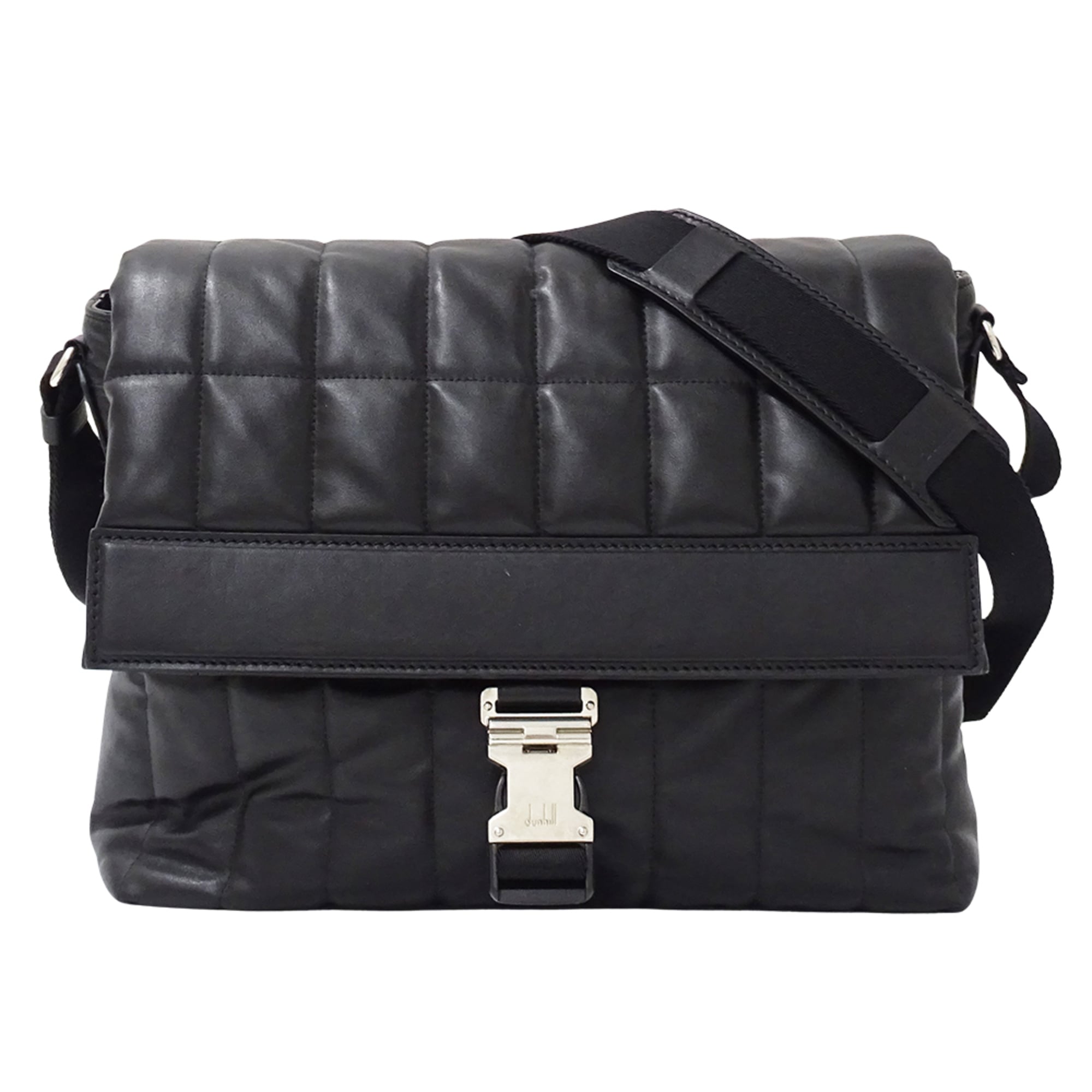 Dunhill Black Leather Handbag Shoulder Bag (Pre-Owned)