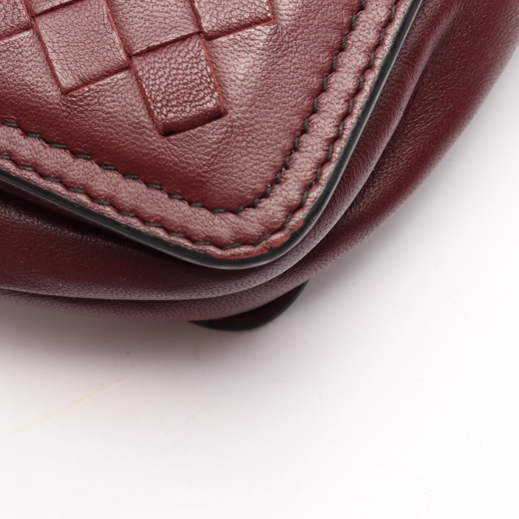 Bottega Veneta Bordeaux Intrecciato Handbag Shoulder Bag (Pre-Owned)
