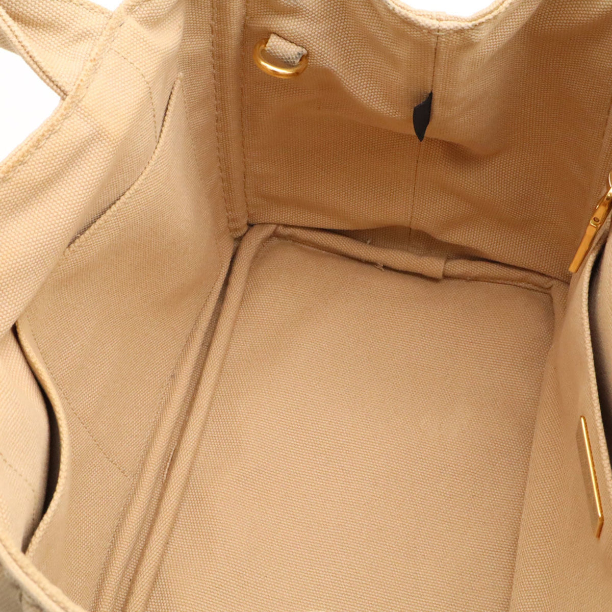 Prada Beige Canvas Shoulder Bag Tote Bag (Pre-Owned)