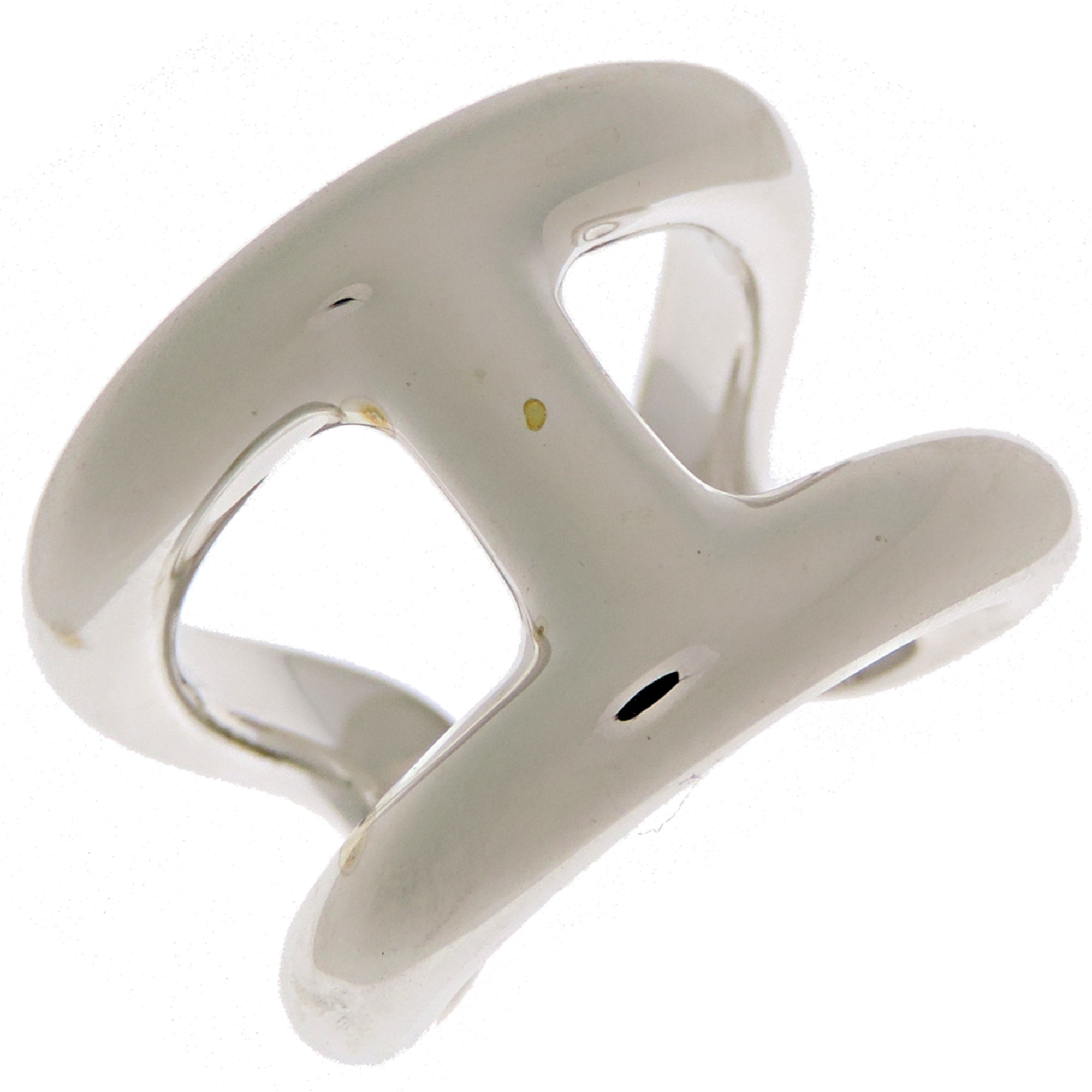 Hermes Silver 925 Band Ring (Pre-Owned)