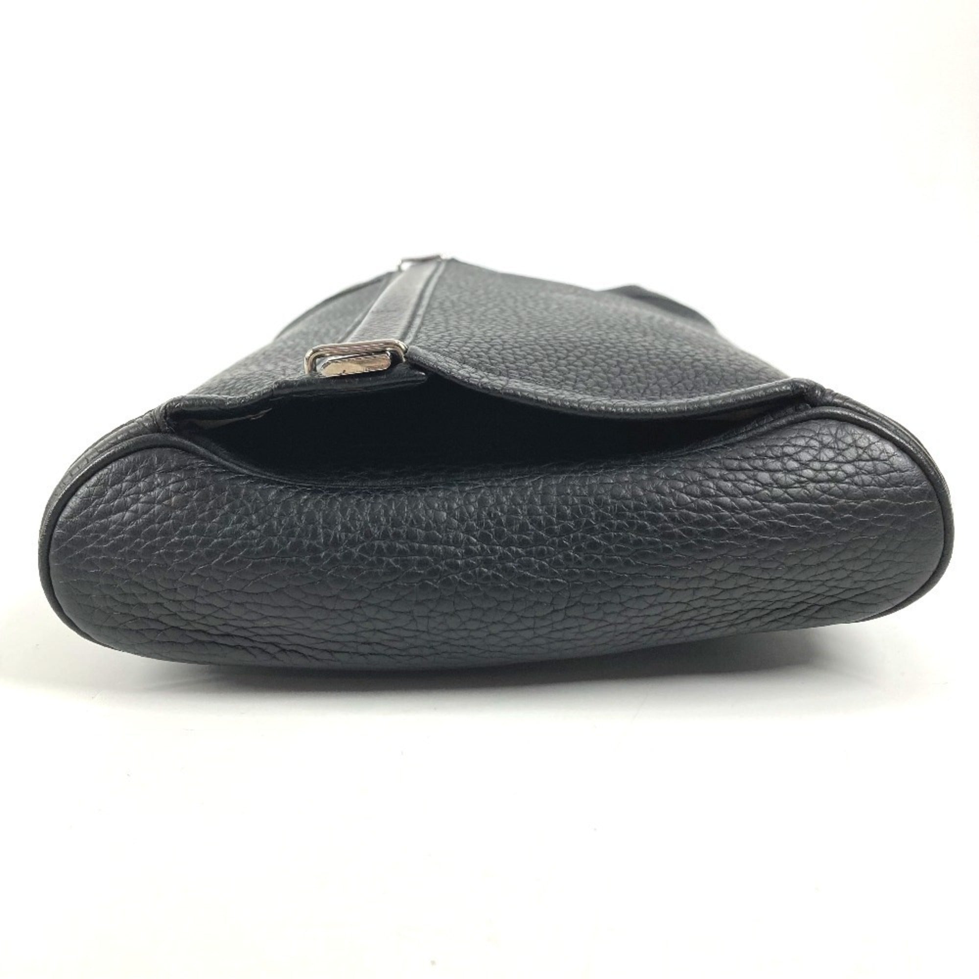 Hermes Black Leather Clutch Bag Pouch (Pre-Owned)