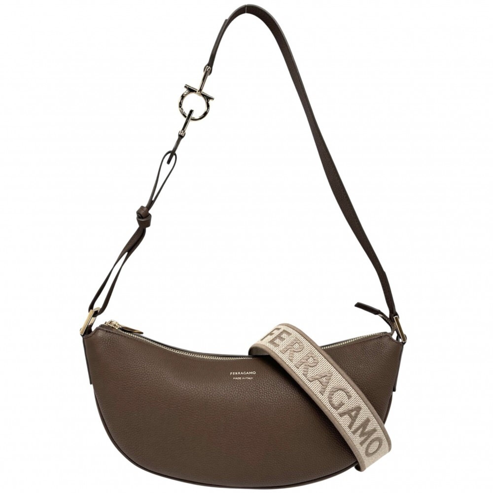 Salvatore Ferragamo Brown Leather Handbag Shoulder Bag (Pre-Owned)