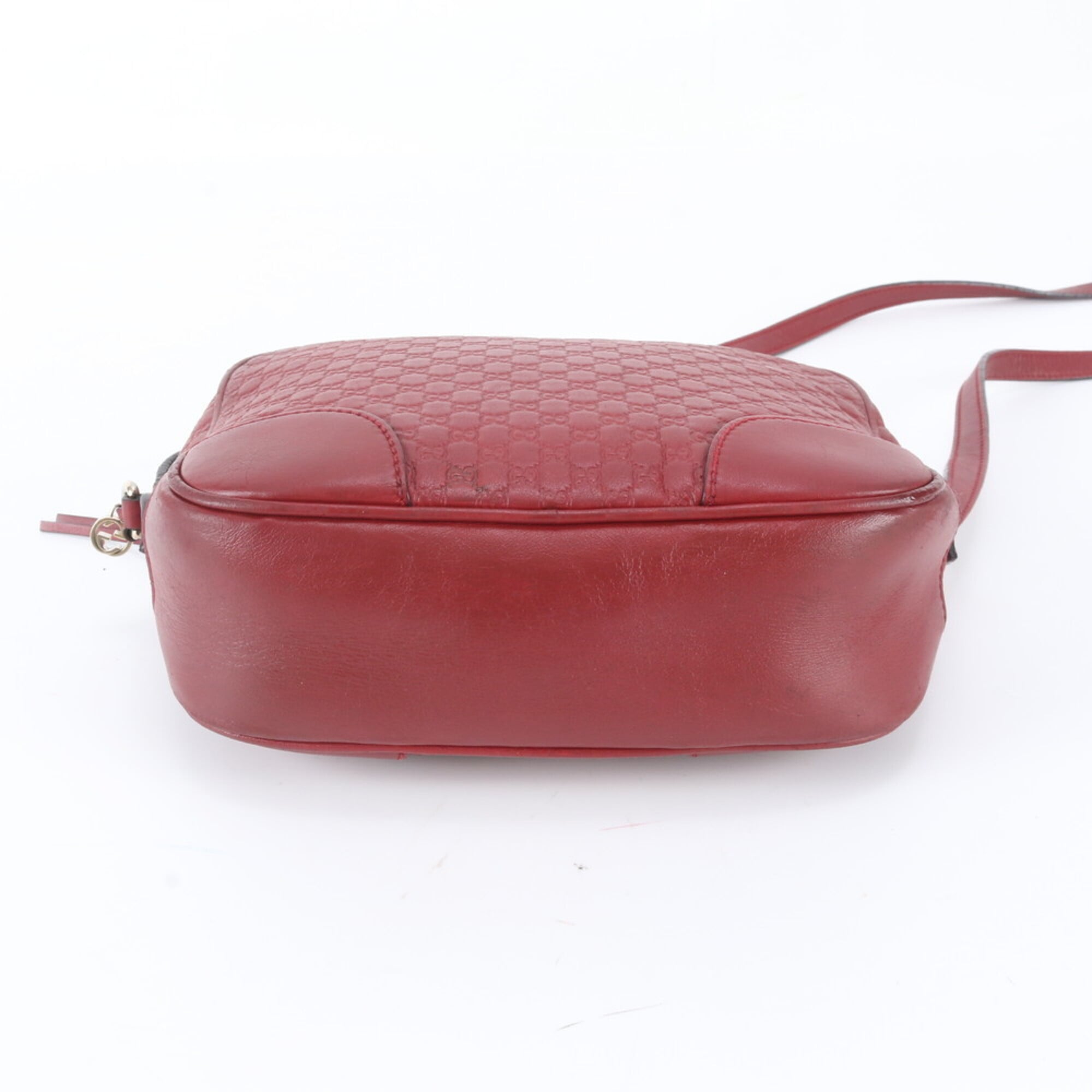 Gucci Red Color Wine Leather Handbag Shoulder Bag Tote Bag (Pre-Owned)