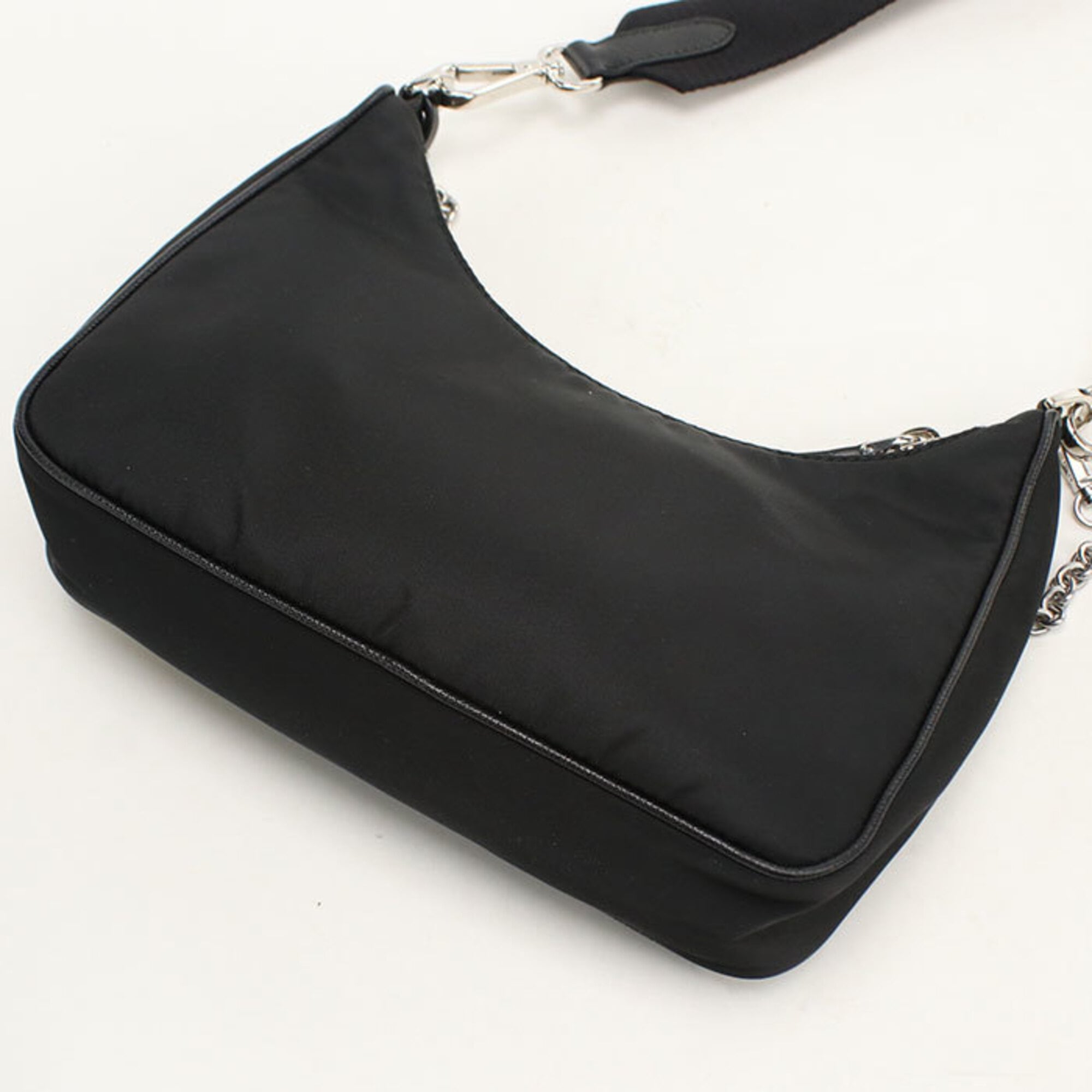 Prada Black Nylon Pouch Shoulder Bag (Pre-Owned)