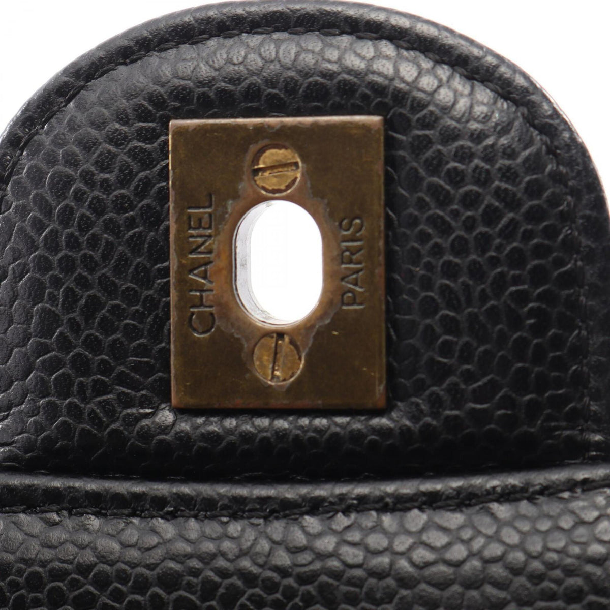 Chanel Black Grained Calfskin Handbag Shoulder Bag (Pre-Owned)