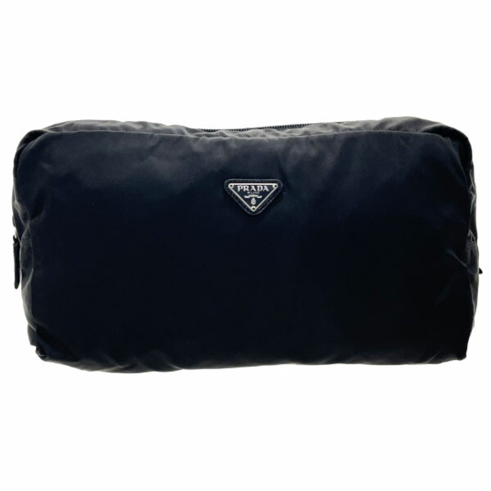 Prada Black Nero Nylon Leather Pouch (Pre-Owned)