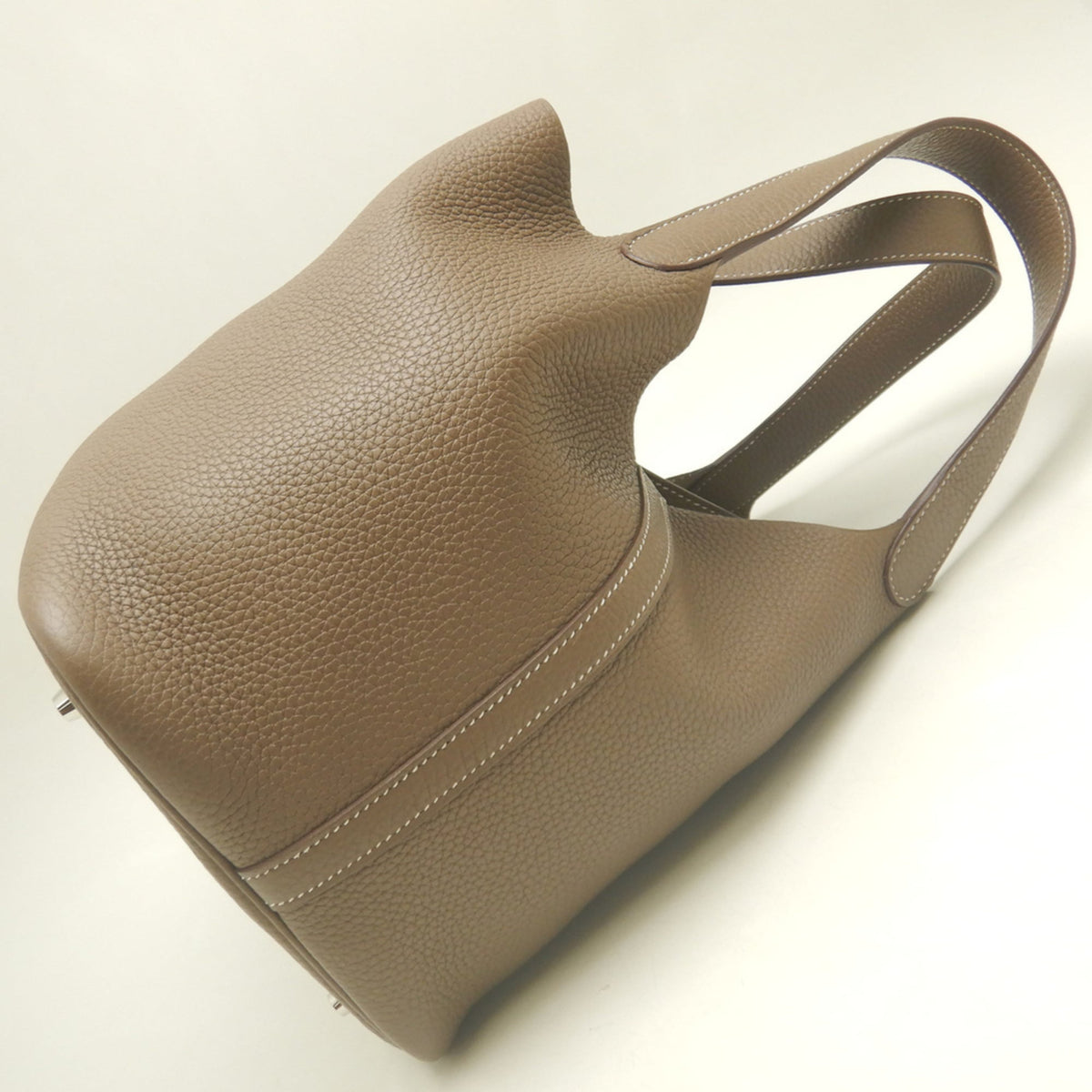 Hermes Picotin Etoupe Gray Taurillon Clemence Leather Handbag (Pre-Owned)