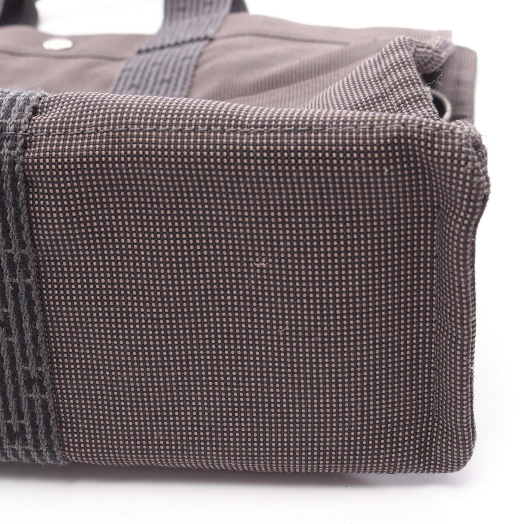 Hermes Gray Nylon Canvas Canvas Handbag Tote Bag (Pre-Owned)