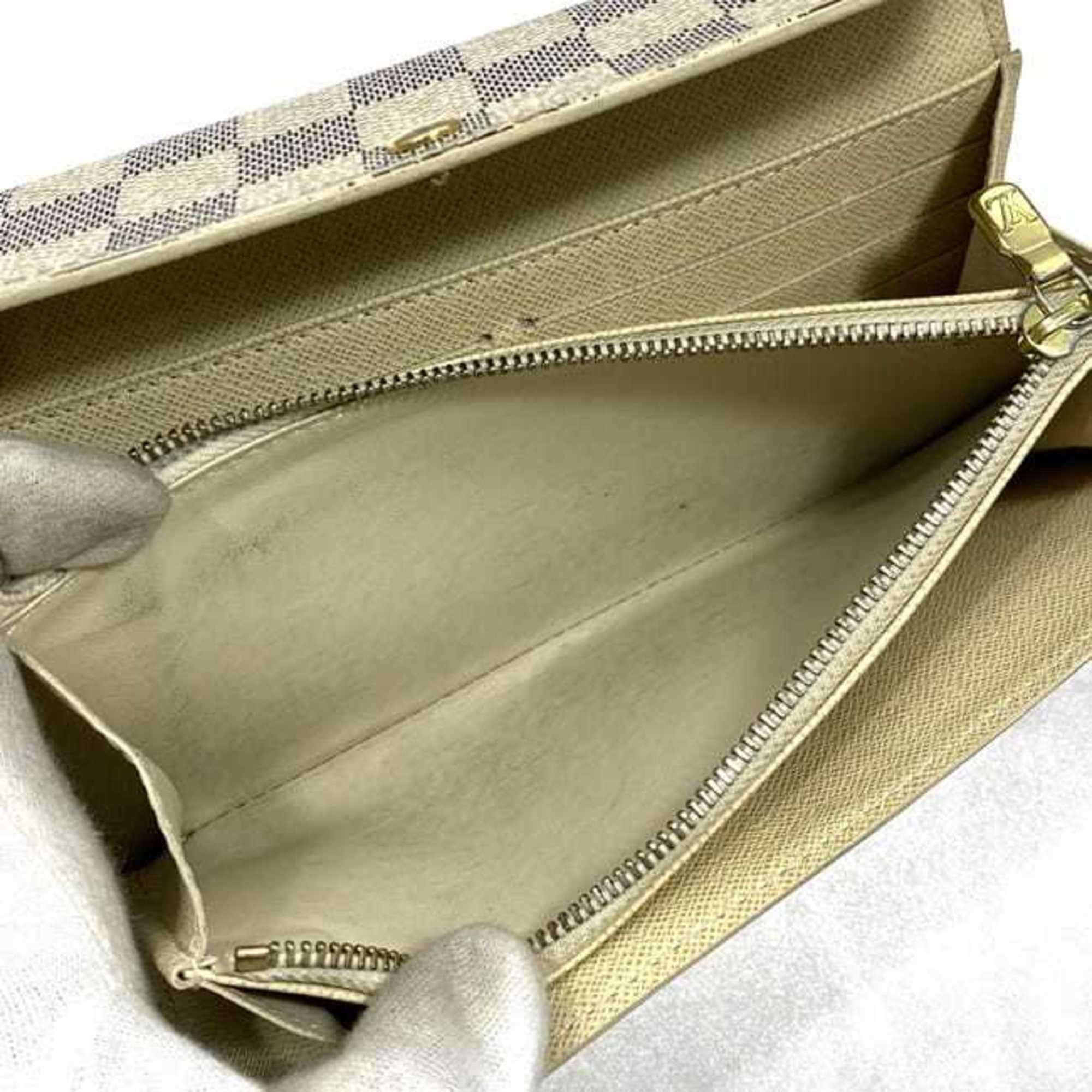 Louis Vuitton Damier Azur Gray White Damier Canvas Long Wallet (Bi-Fold) (Pre-Owned)