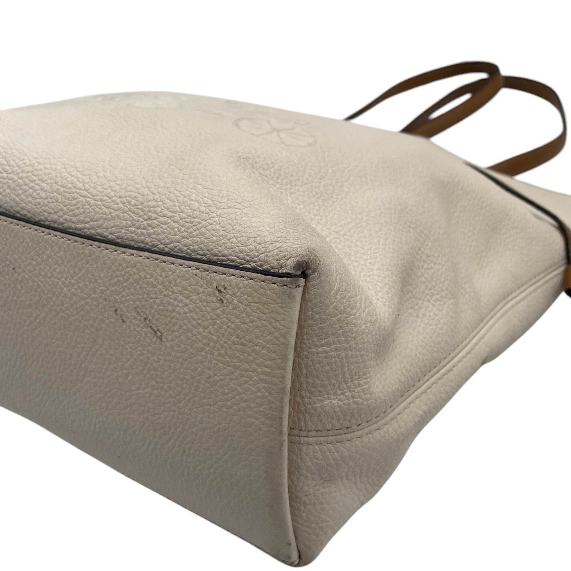 Coach Brown Ivory Leather Handbag Tote Bag (Pre-Owned)