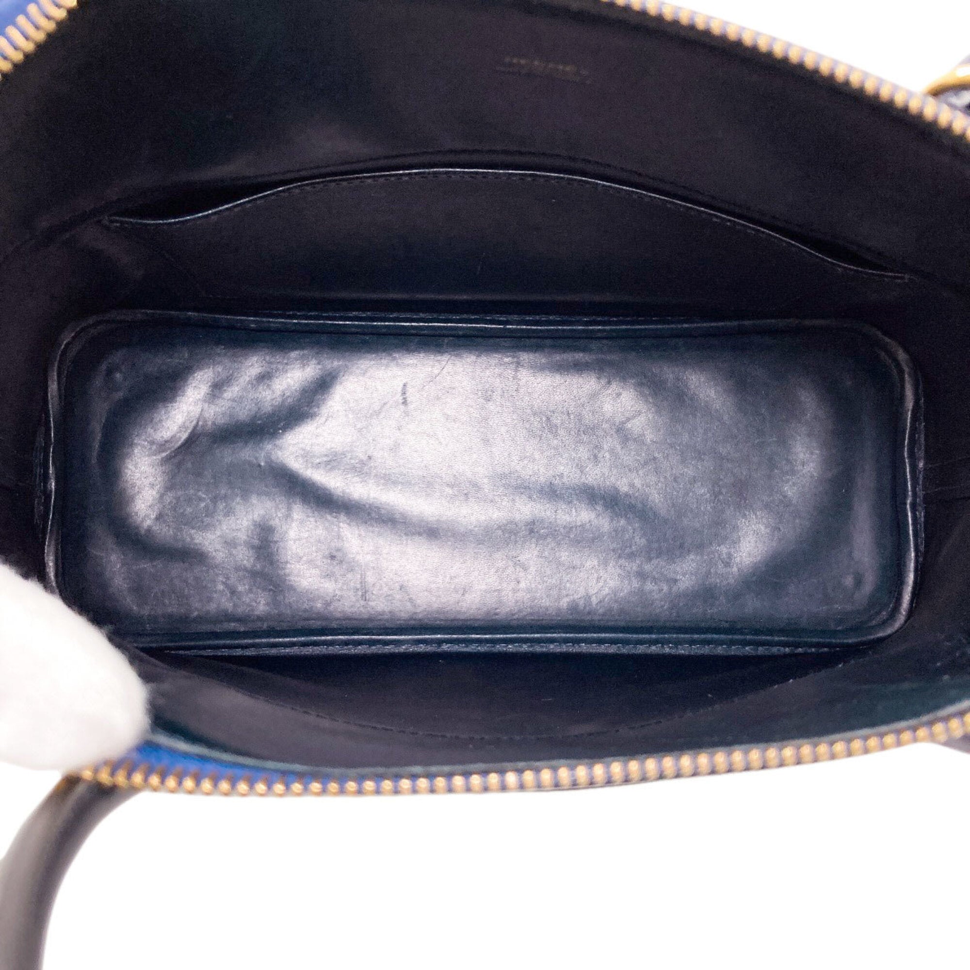 Hermes Dark Blue Box Calf Leather Handbag (Pre-Owned)
