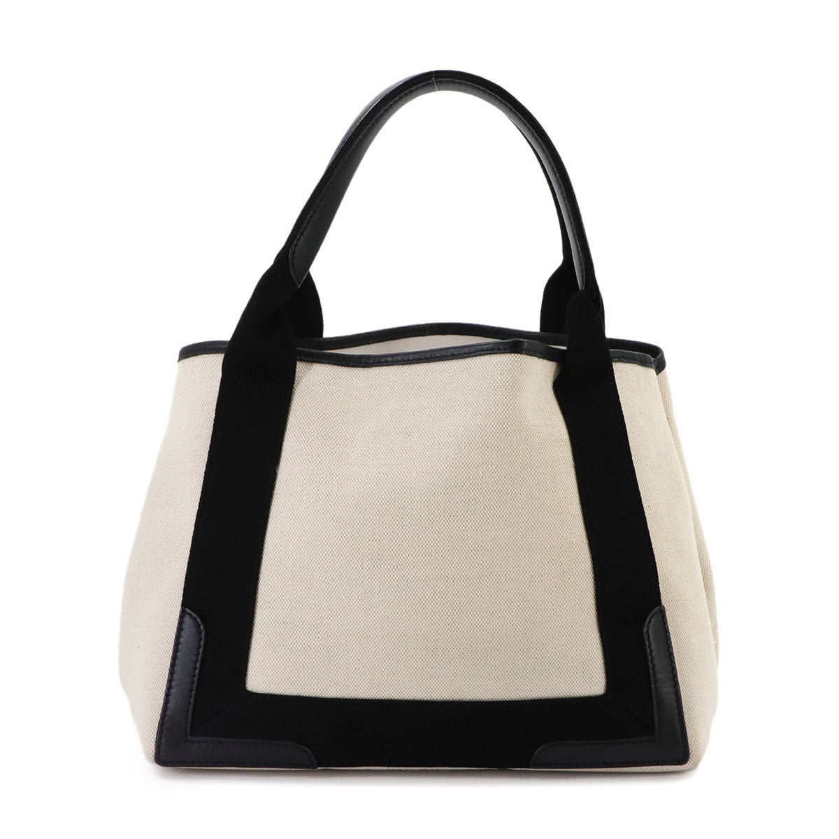 Balenciaga Black White Canvas Leather Handbag Tote Bag (Pre-Owned)