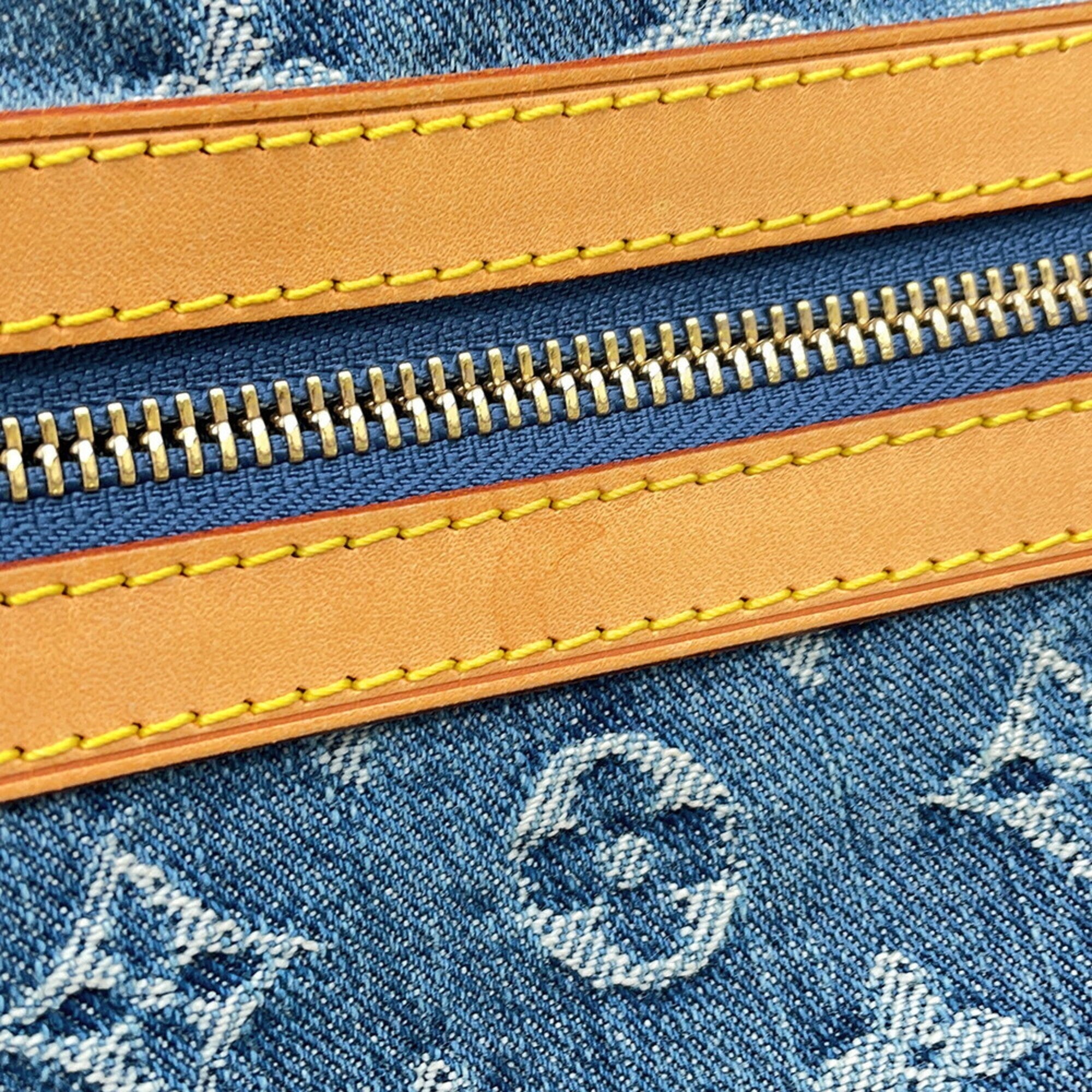 Louis Vuitton Monogram Denim Blue Yellow Monogram Denim Handbag Shoulder Bag (Pre-Owned)