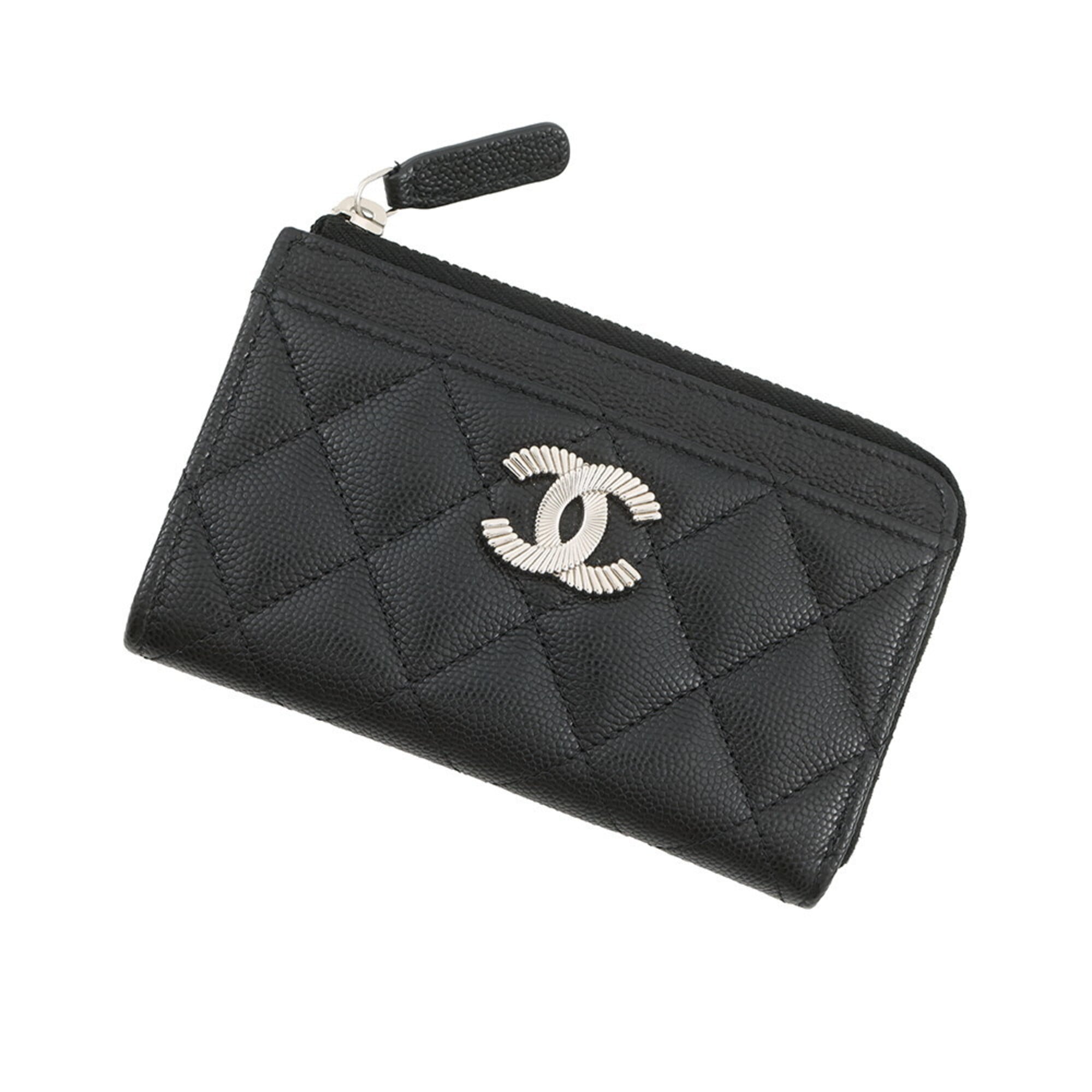 Chanel Black Grained Calfskin Coin Purse/Coin Case (Pre-Owned)