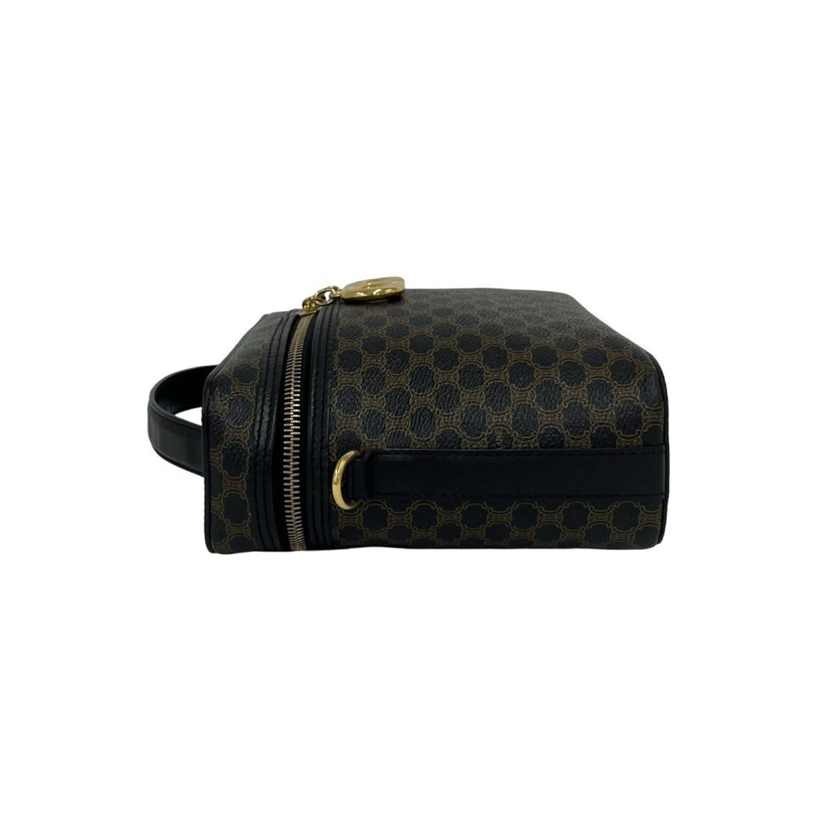 Celine Black Brown Leather Pvc Handbag Shoulder Bag Vanity Bag (Pre-Owned)