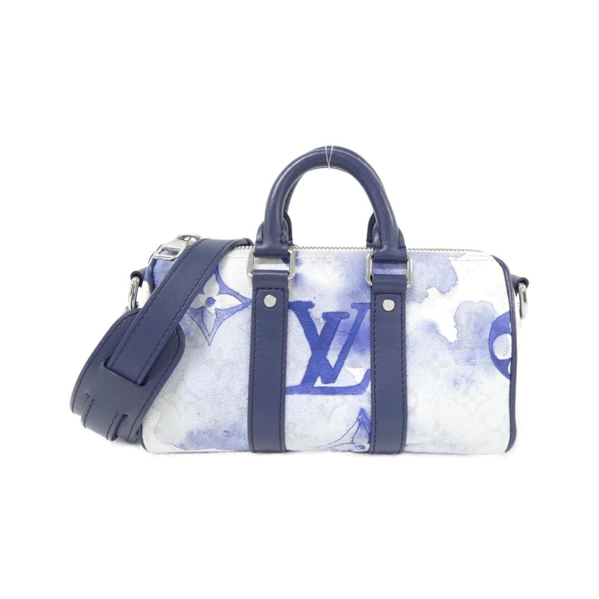Louis Vuitton Blue Coated Canvas Boston Bag (Pre-Owned)