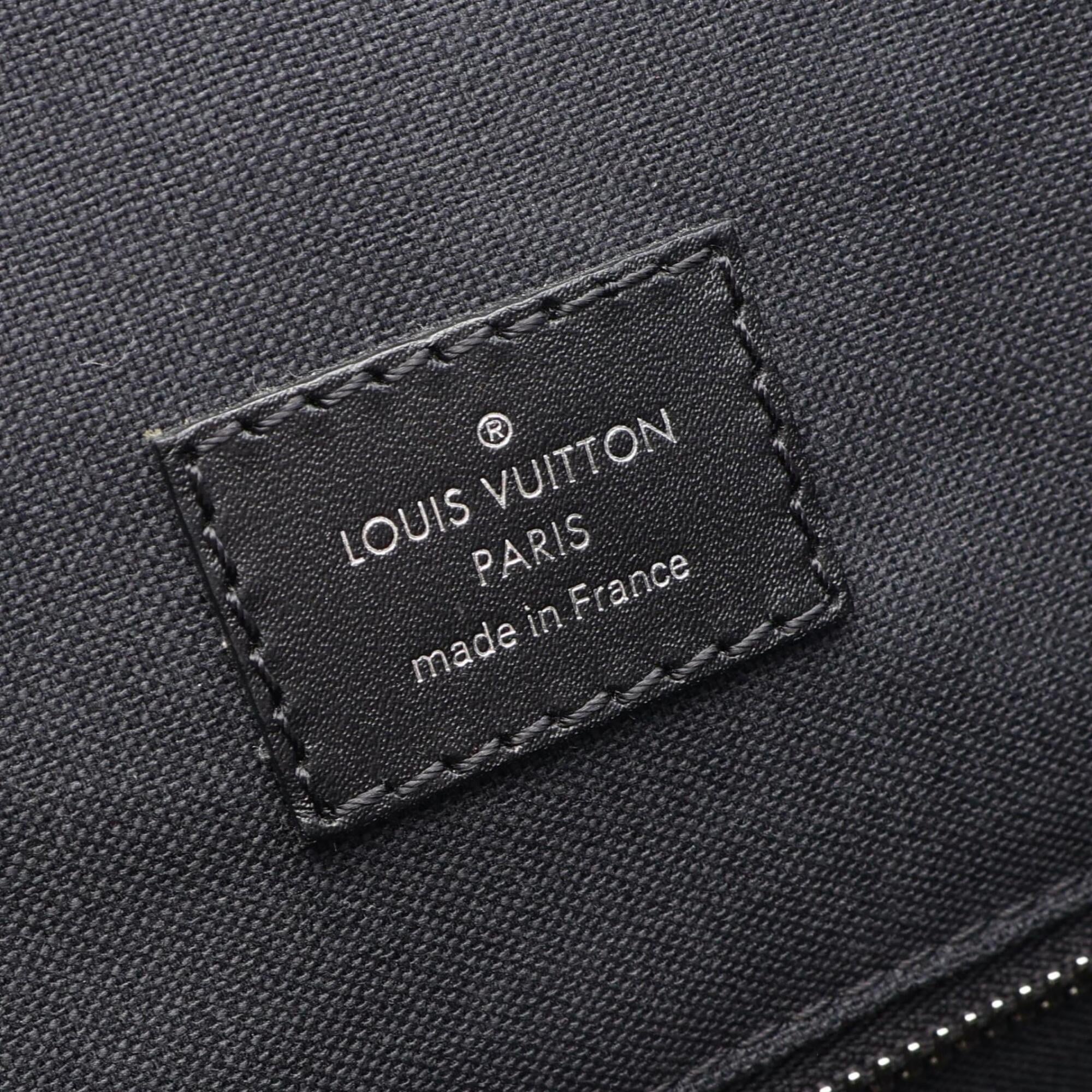 Louis Vuitton Black Brown Coated Canvas Leather Backpack Handbag (Pre-Owned)