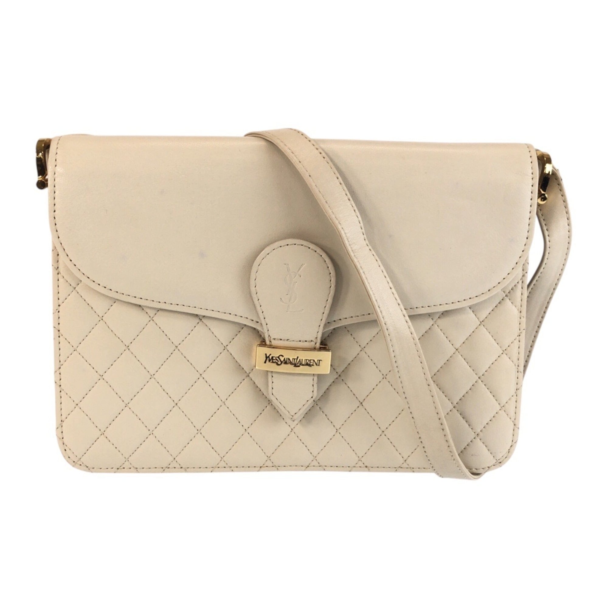 Yves Saint Laurent White Leather Shoulder Bag (Pre-Owned)