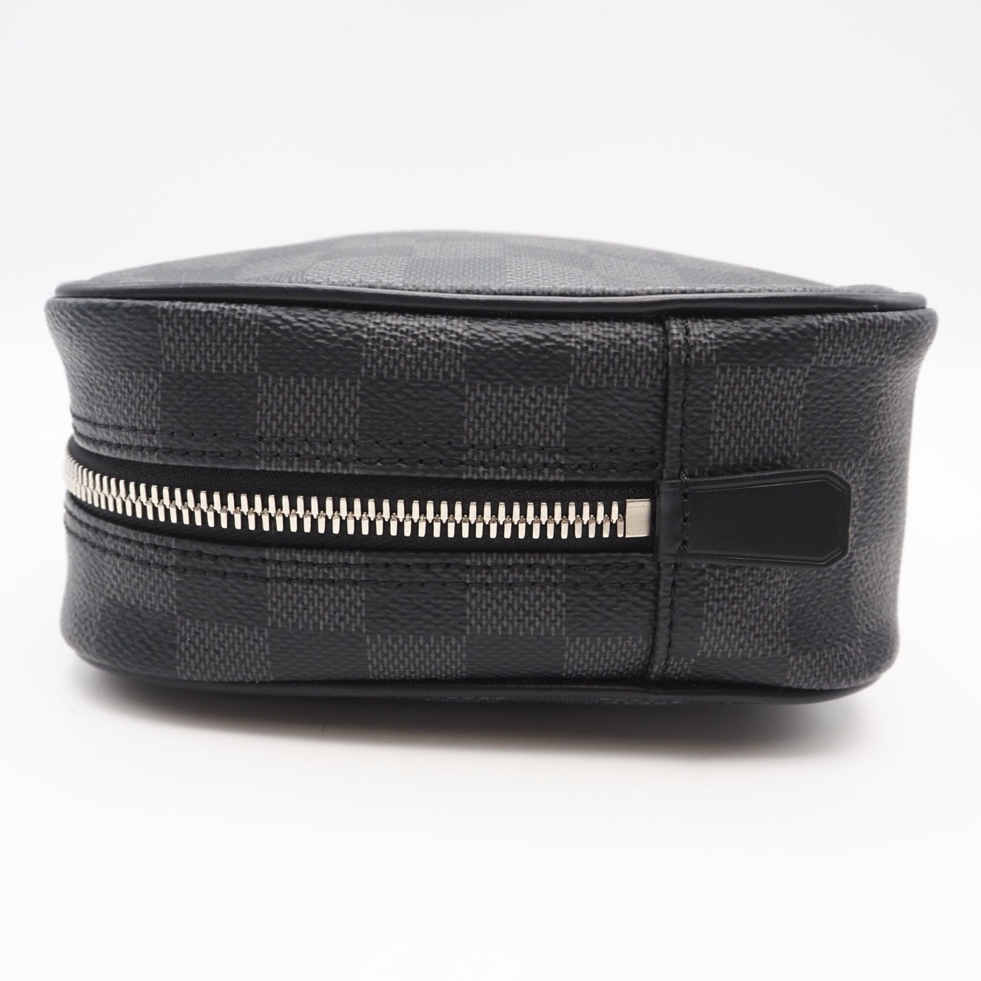 Louis Vuitton Black Gray Coated Canvas Leather Clutch Bag (Pre-Owned)