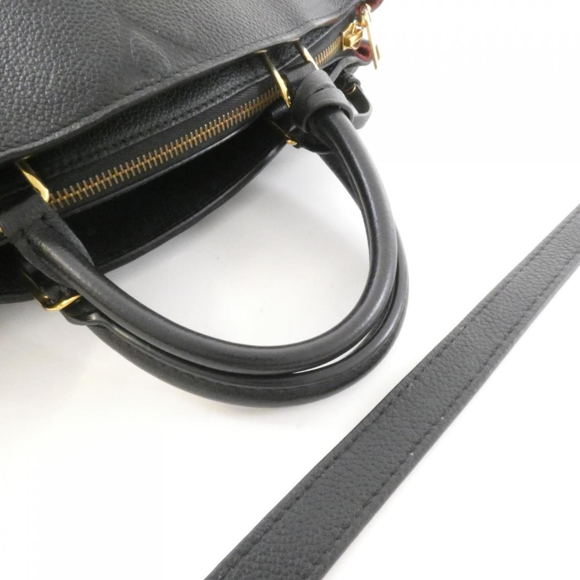 Louis Vuitton Black Leather Handbag (Pre-Owned)
