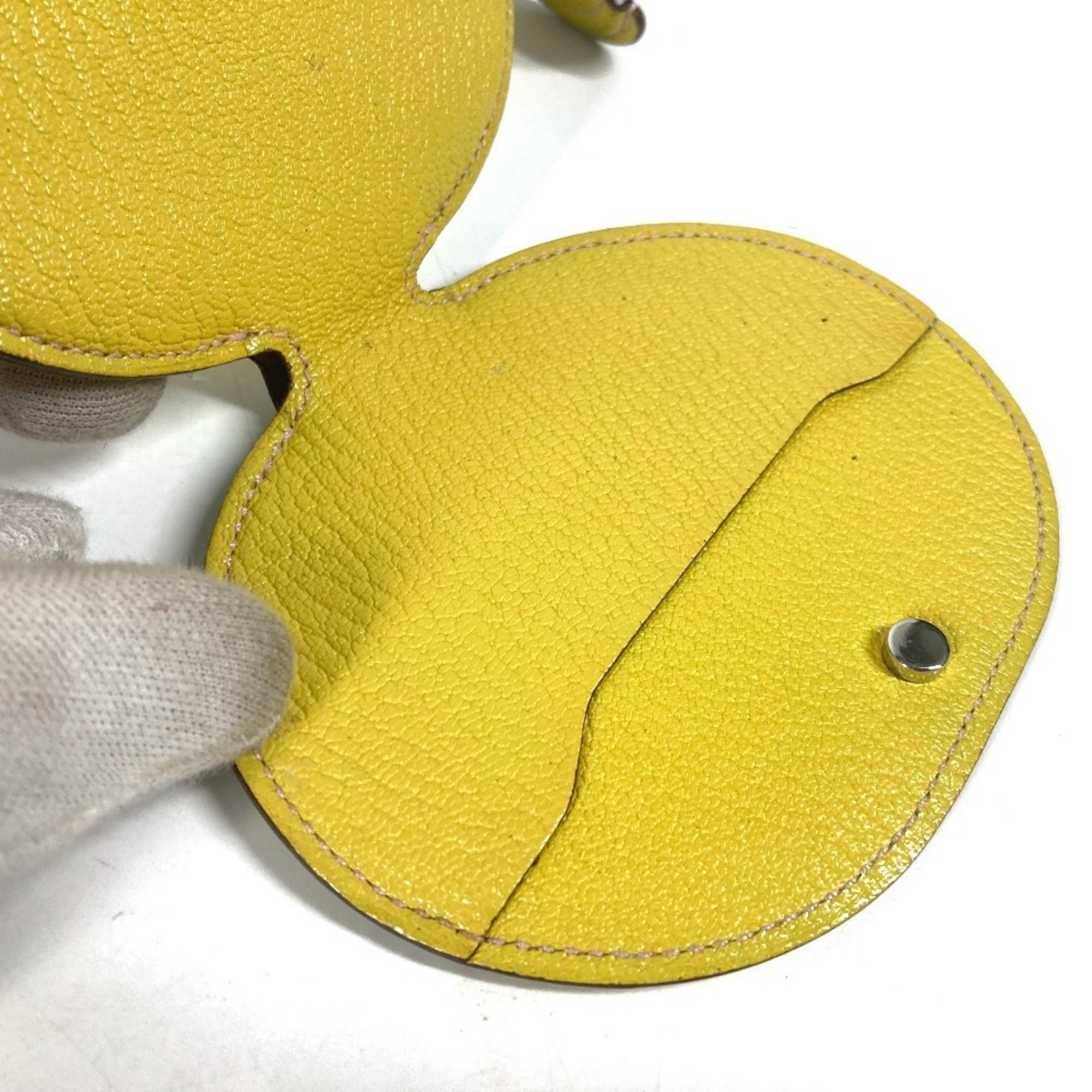 Hermes Yellow Chevre Leather Coin Purse/Coin Case (Pre-Owned)