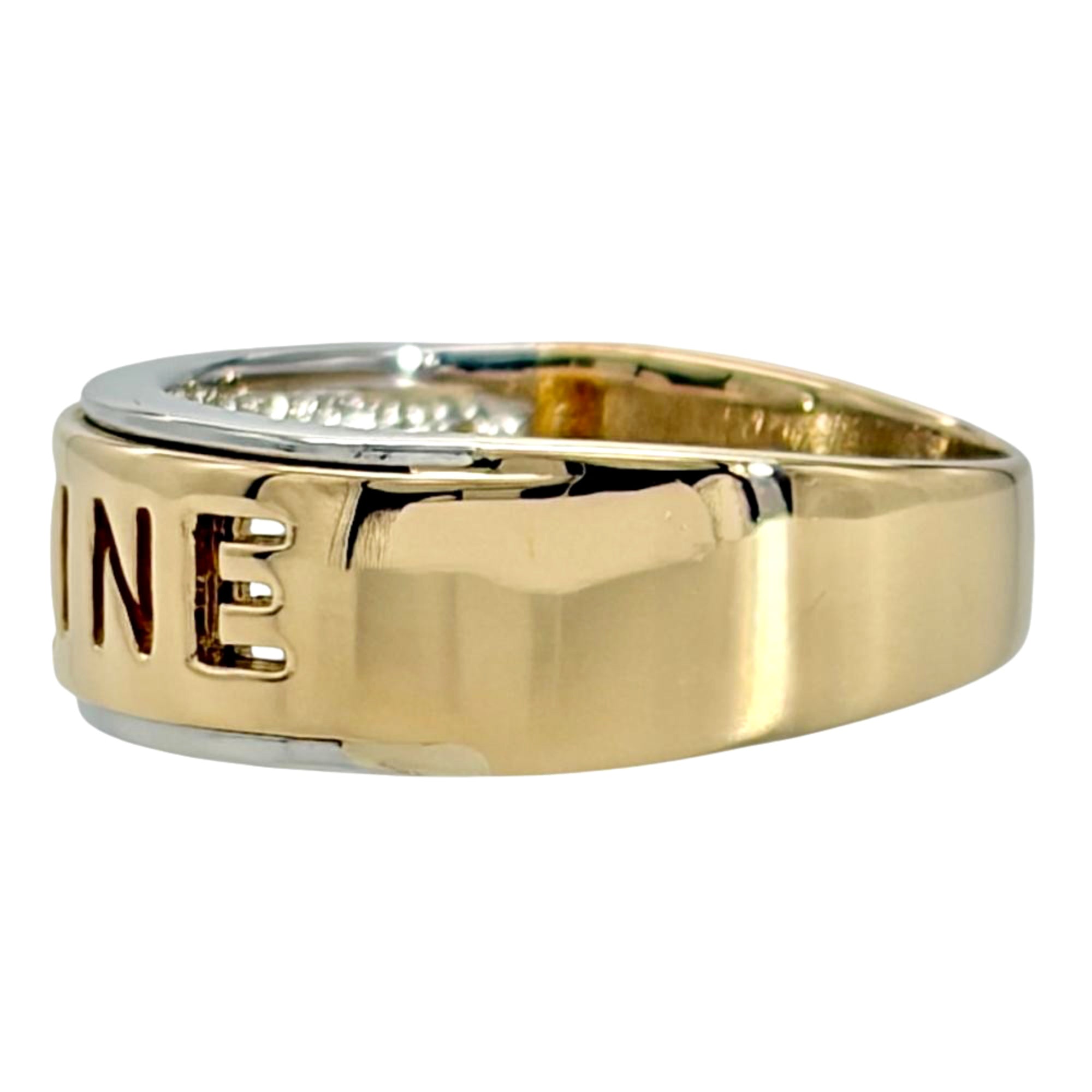 Celine Silver Yellow Gold Yellow Gold (18K) Platinum 900 Band Ring (Pre-Owned)