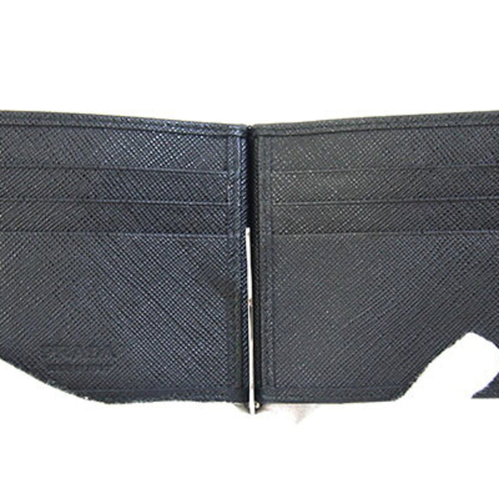 Prada Black Leather Long Bill Wallet (Bi-Fold) (Pre-Owned)