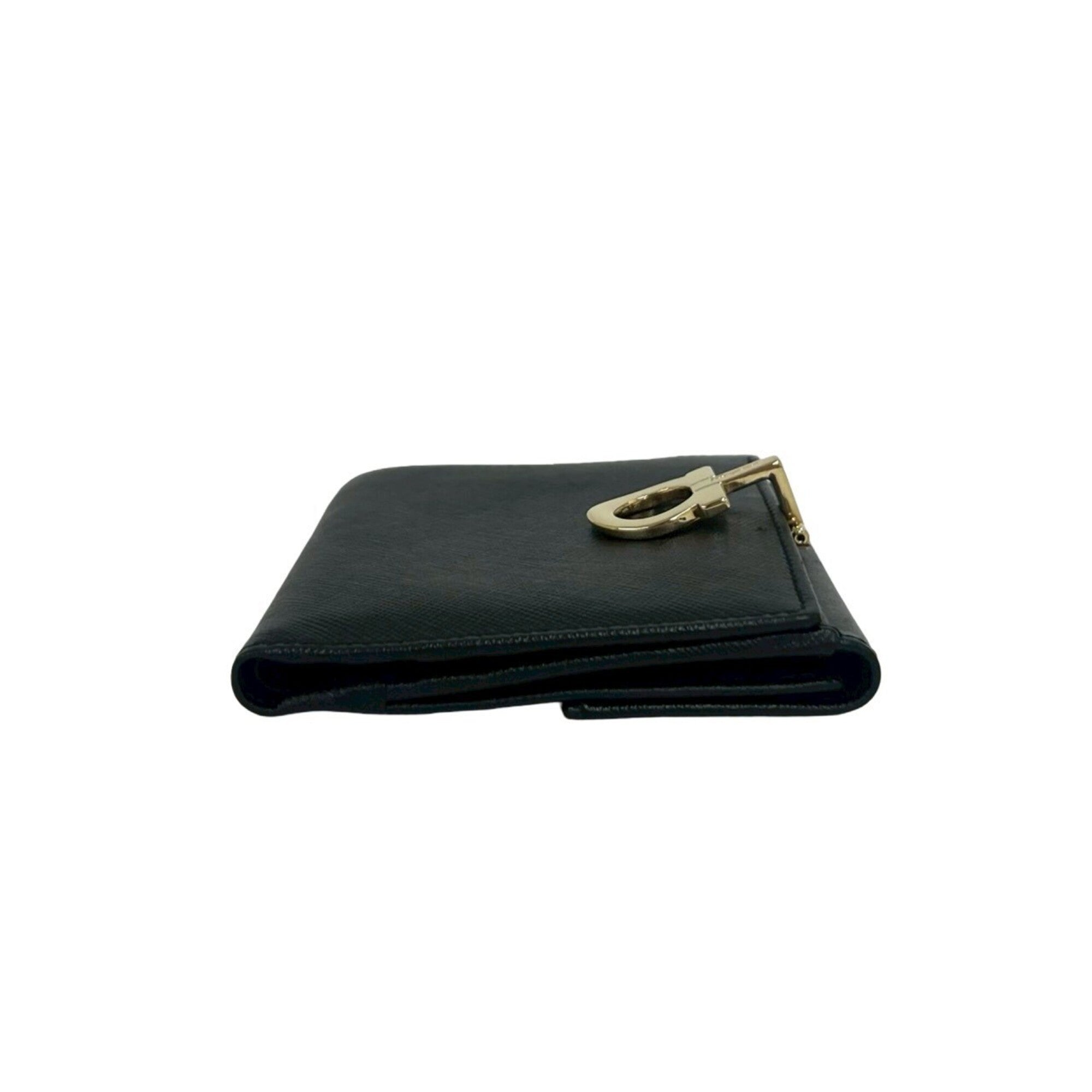 Salvatore Ferragamo Black Leather Wallet (Bi-Fold) (Pre-Owned)