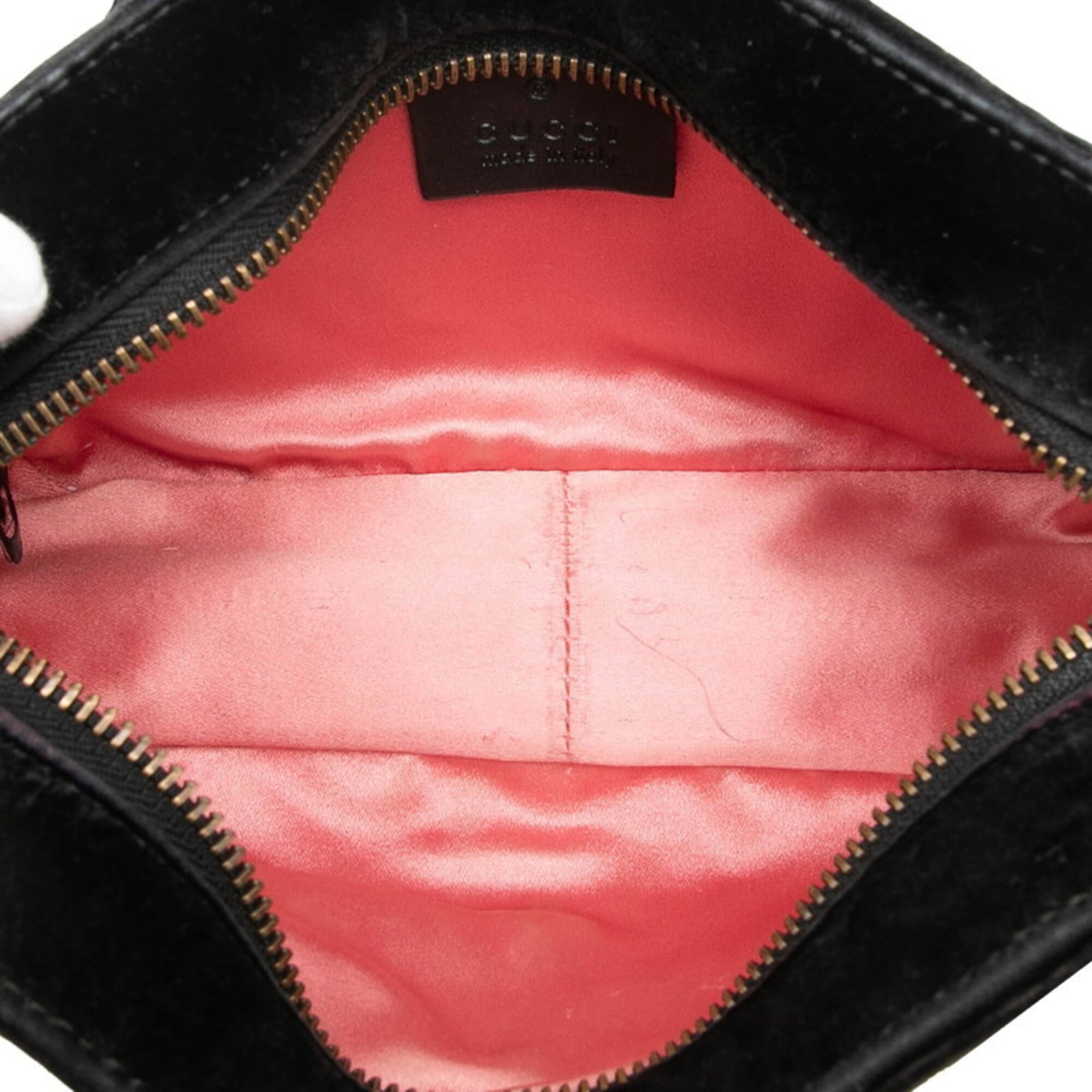 Gucci Black Velvet Leather Shoulder Bag (Pre-Owned)