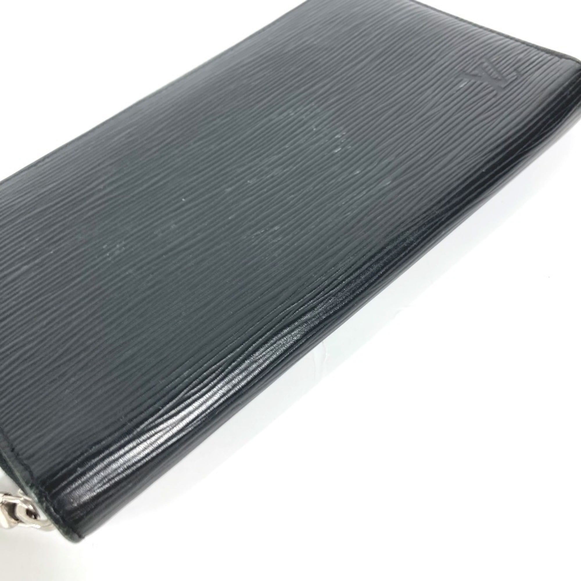 Louis Vuitton Epi Black Galle Noir Epi Leather Long Bill Wallet (Bi-Fold) (Pre-Owned)