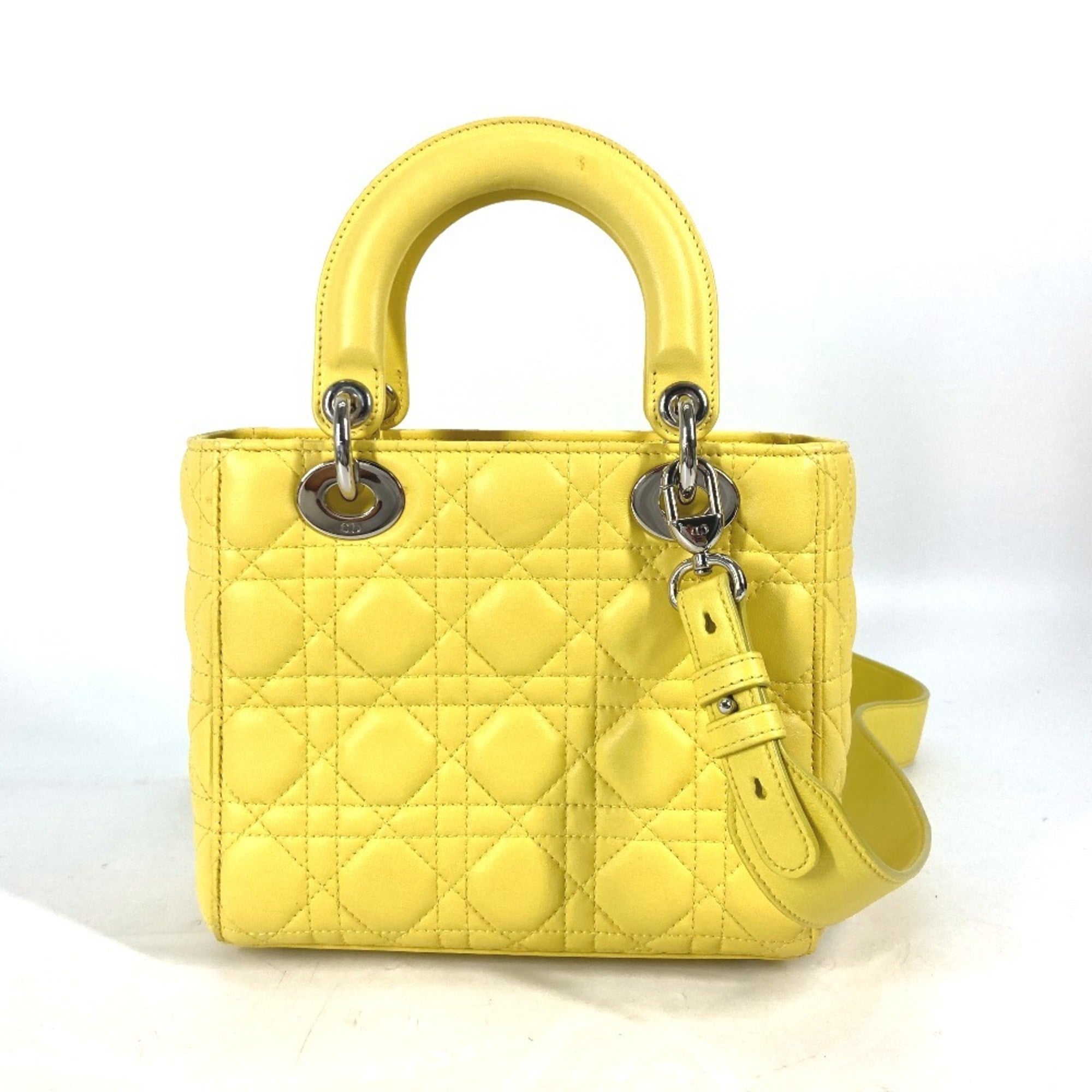 Christian Dior Yellow Leather Handbag Shoulder Bag (Pre-Owned)