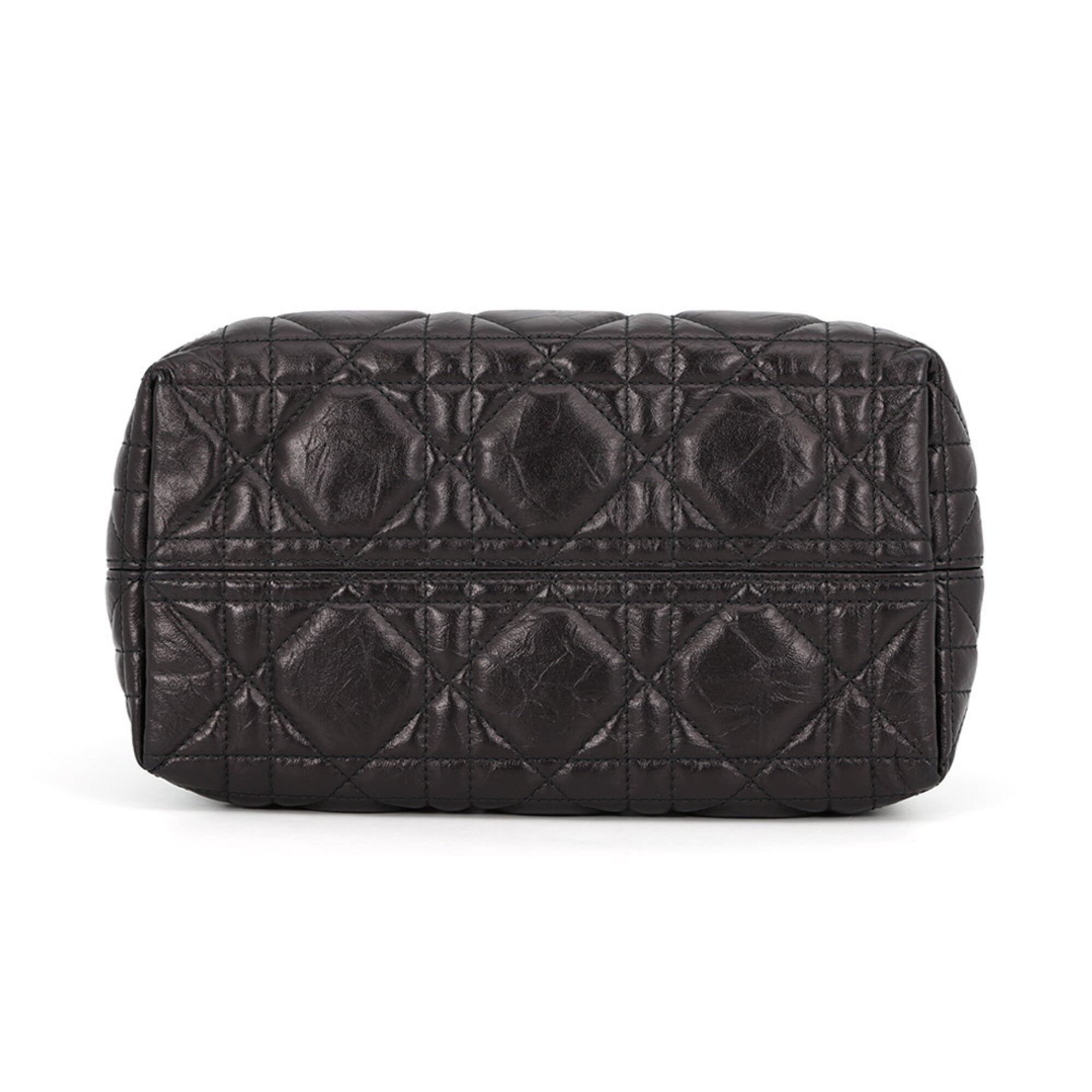 Christian Dior Metallic Black Leather Handbag (Pre-Owned)