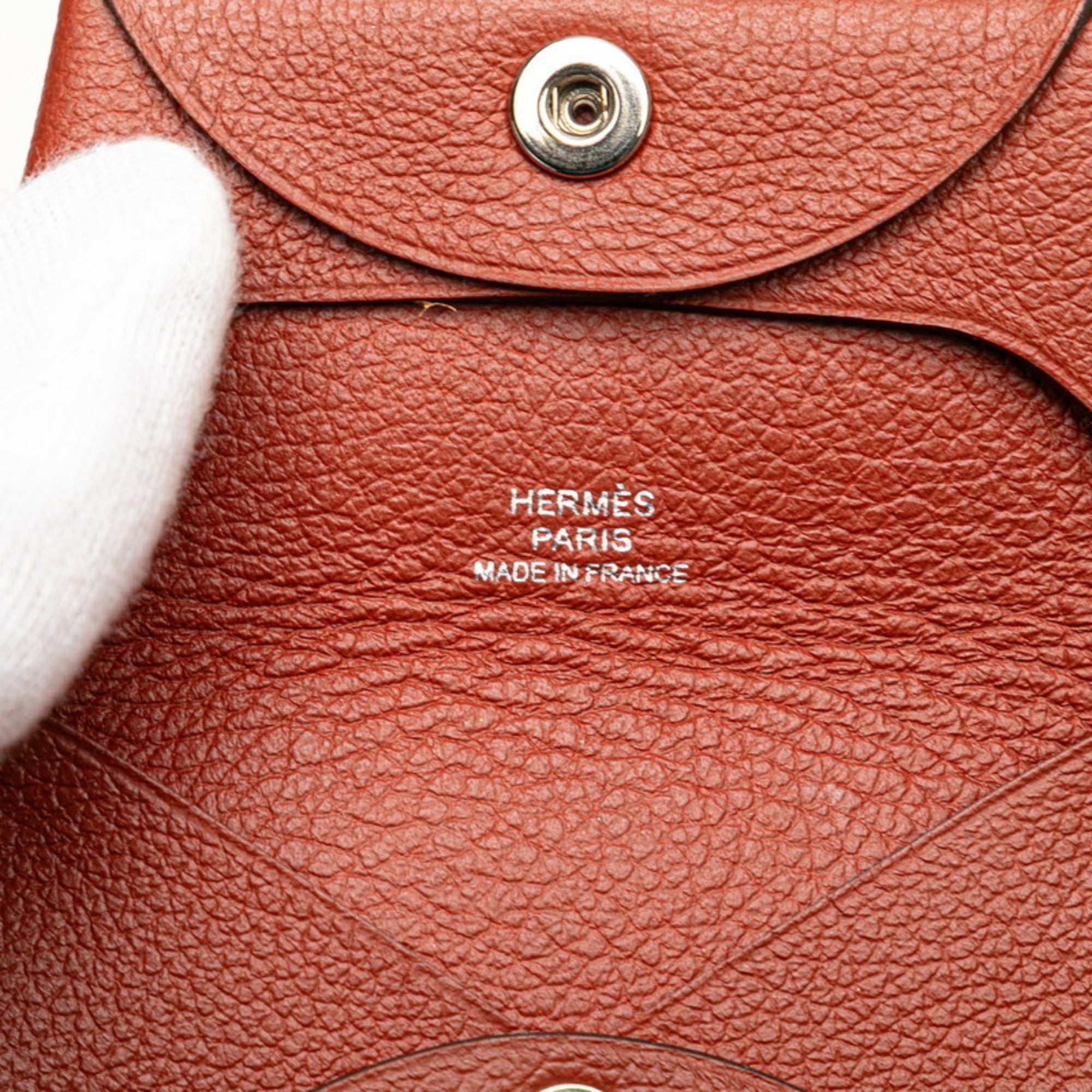 Hermes Bastia Brown Coin Purse/Coin Case (Pre-Owned)