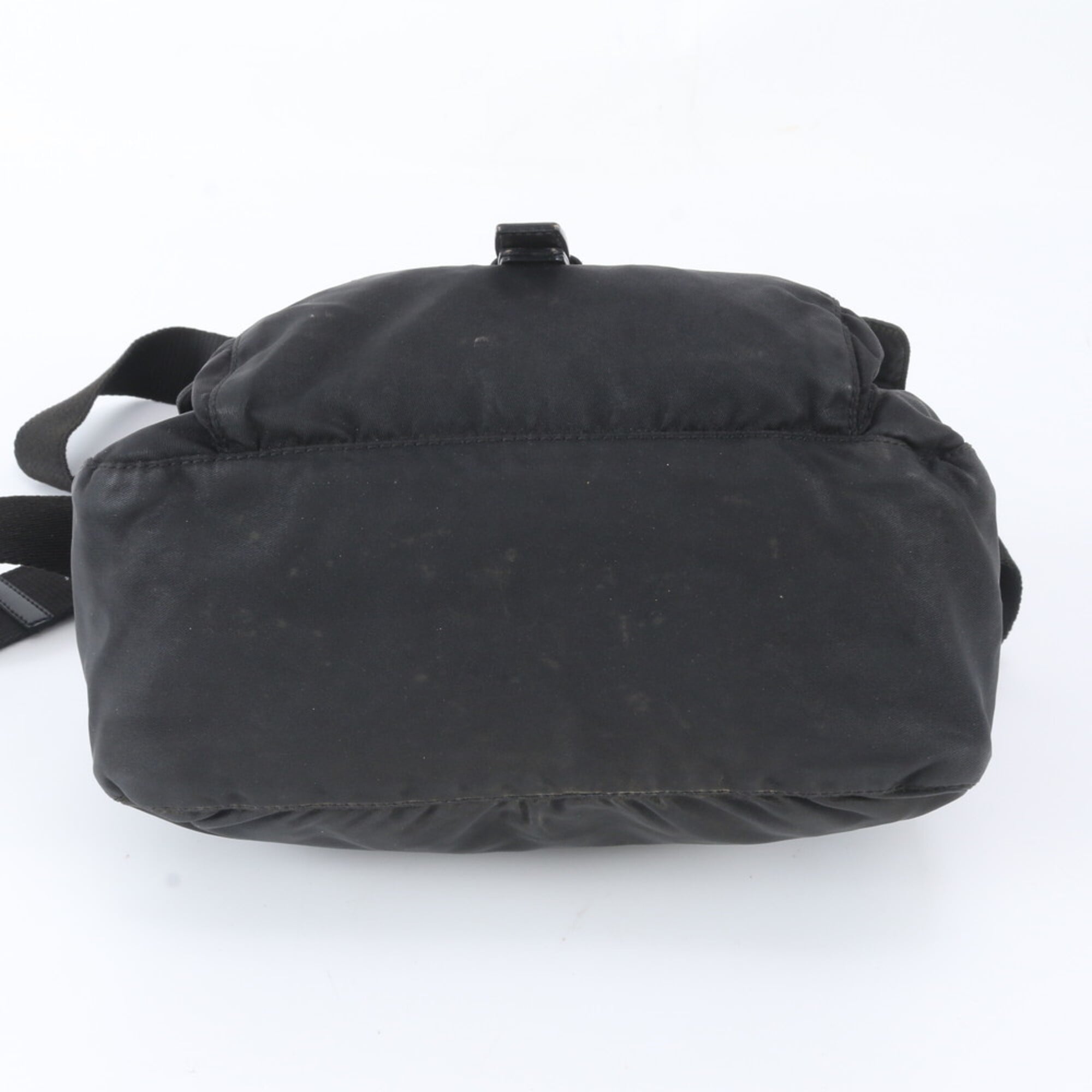 Prada Black Nylon Leather Messenger Bag Shoulder Bag (Pre-Owned)
