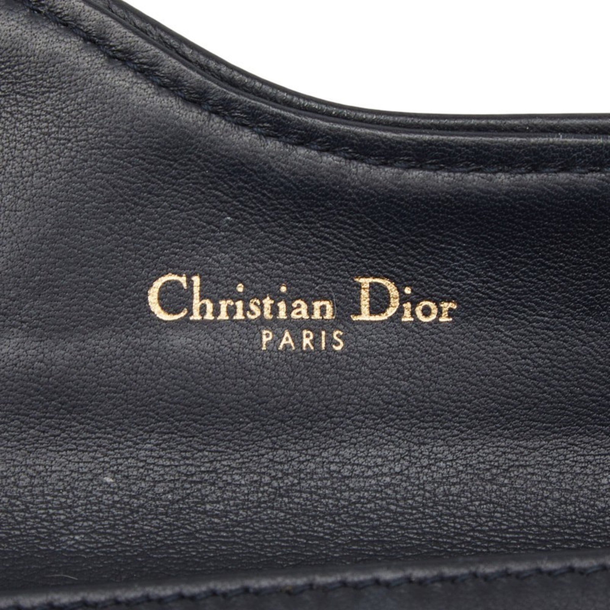 Christian Dior Navy Canvas Leather Coin Purse/Coin Case (Pre-Owned)
