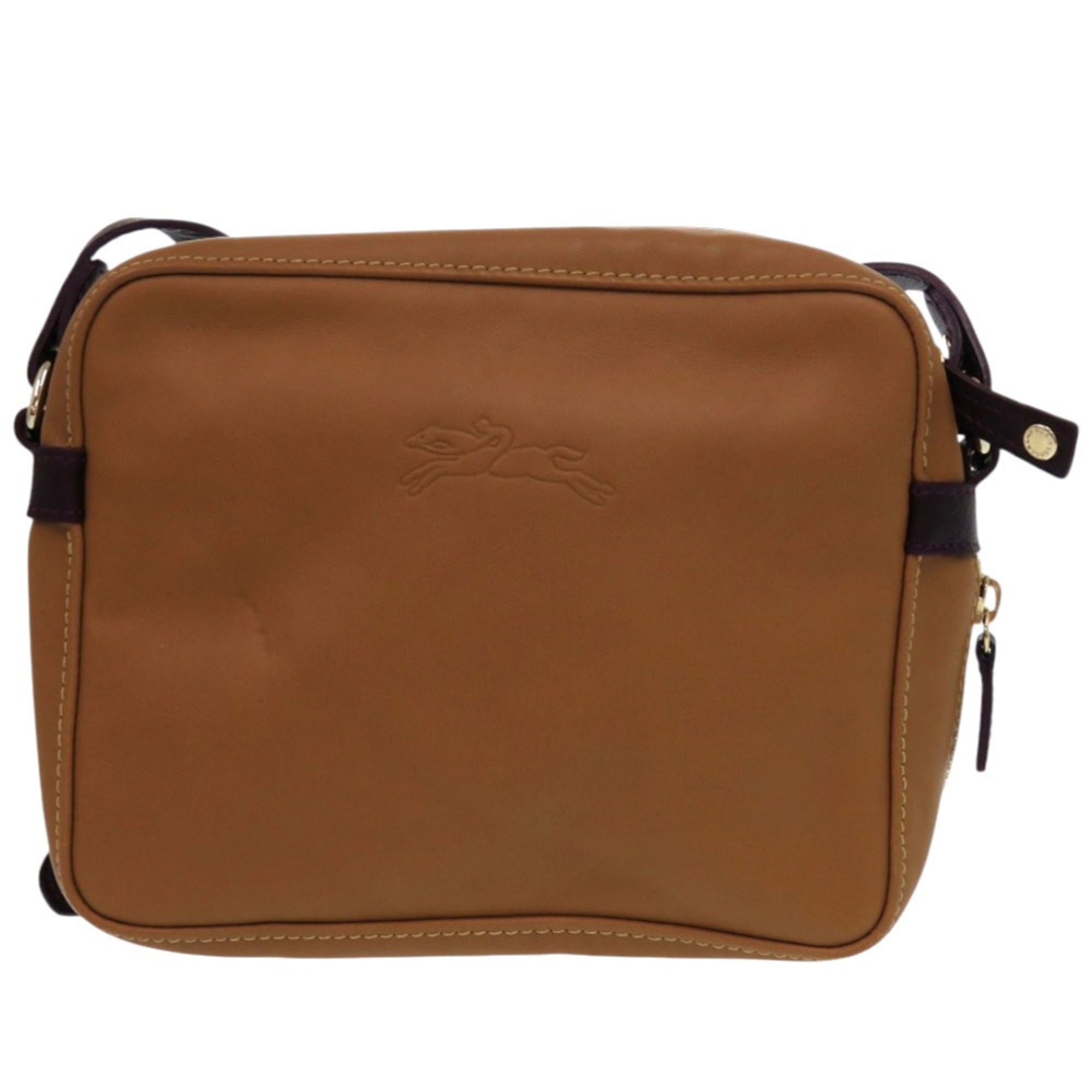 Longchamp Brown Camel Leather Shoulder Bag (Pre-Owned)