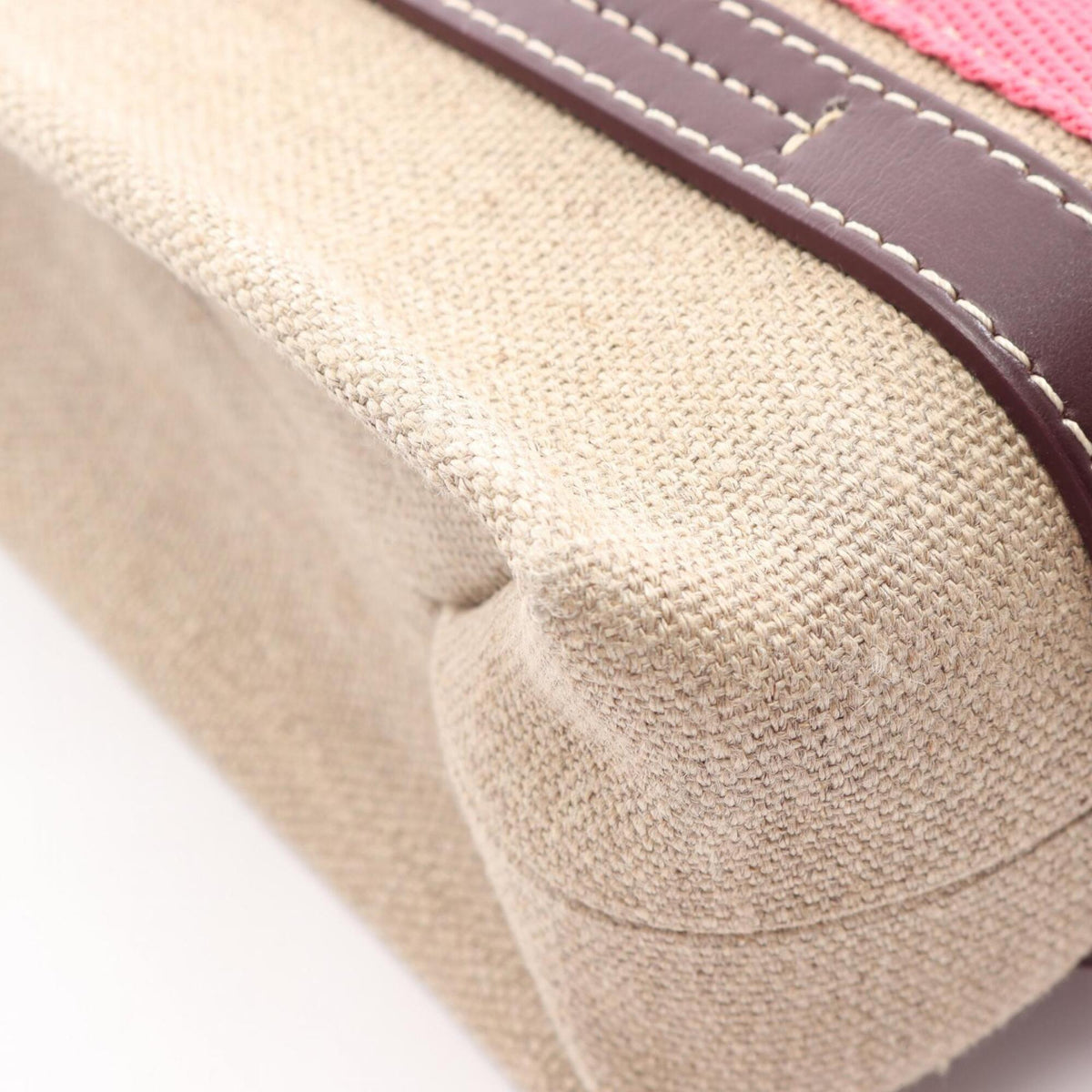 Chloé Beige Brown Pink Canvas Leather Handbag Tote Bag (Pre-Owned)