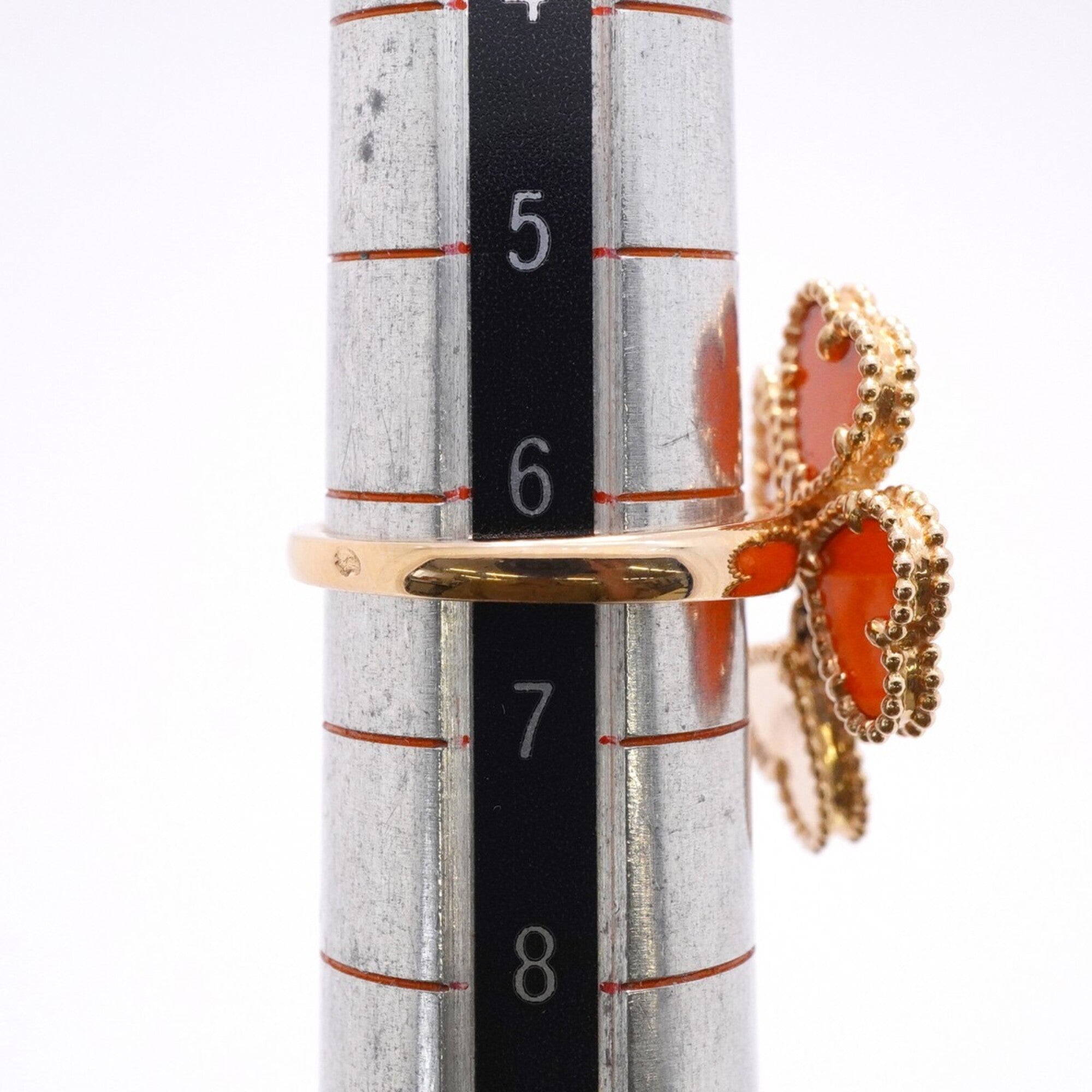 Van Cleef & Arpels Red Color Pink Gold (18K) Band Ring (Pre-Owned)