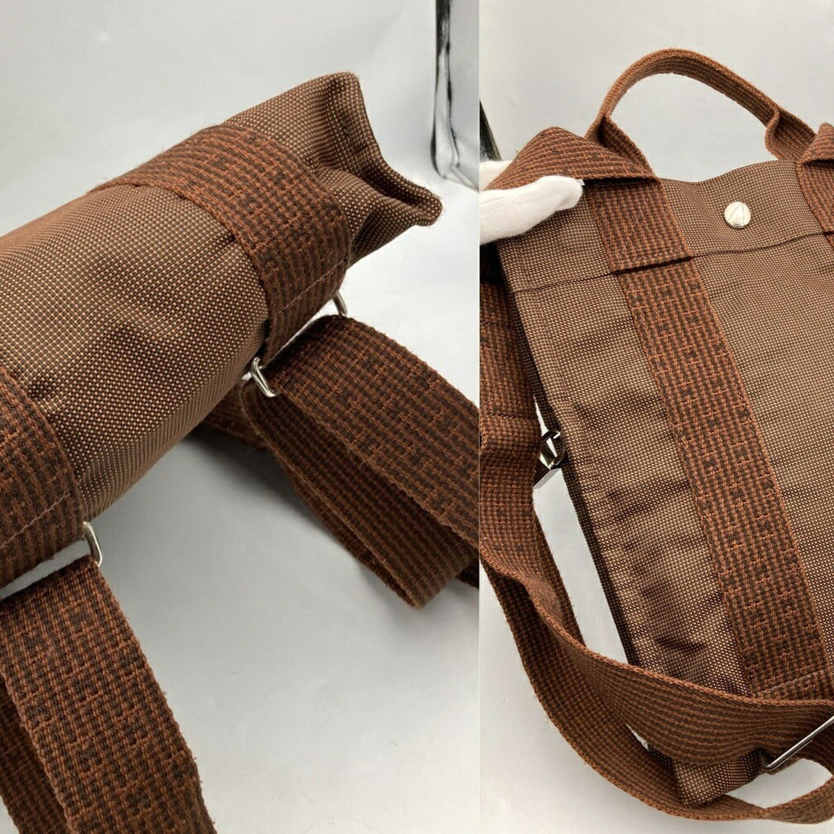 Hermes Brown Polyamide Polyester Backpack (Pre-Owned)