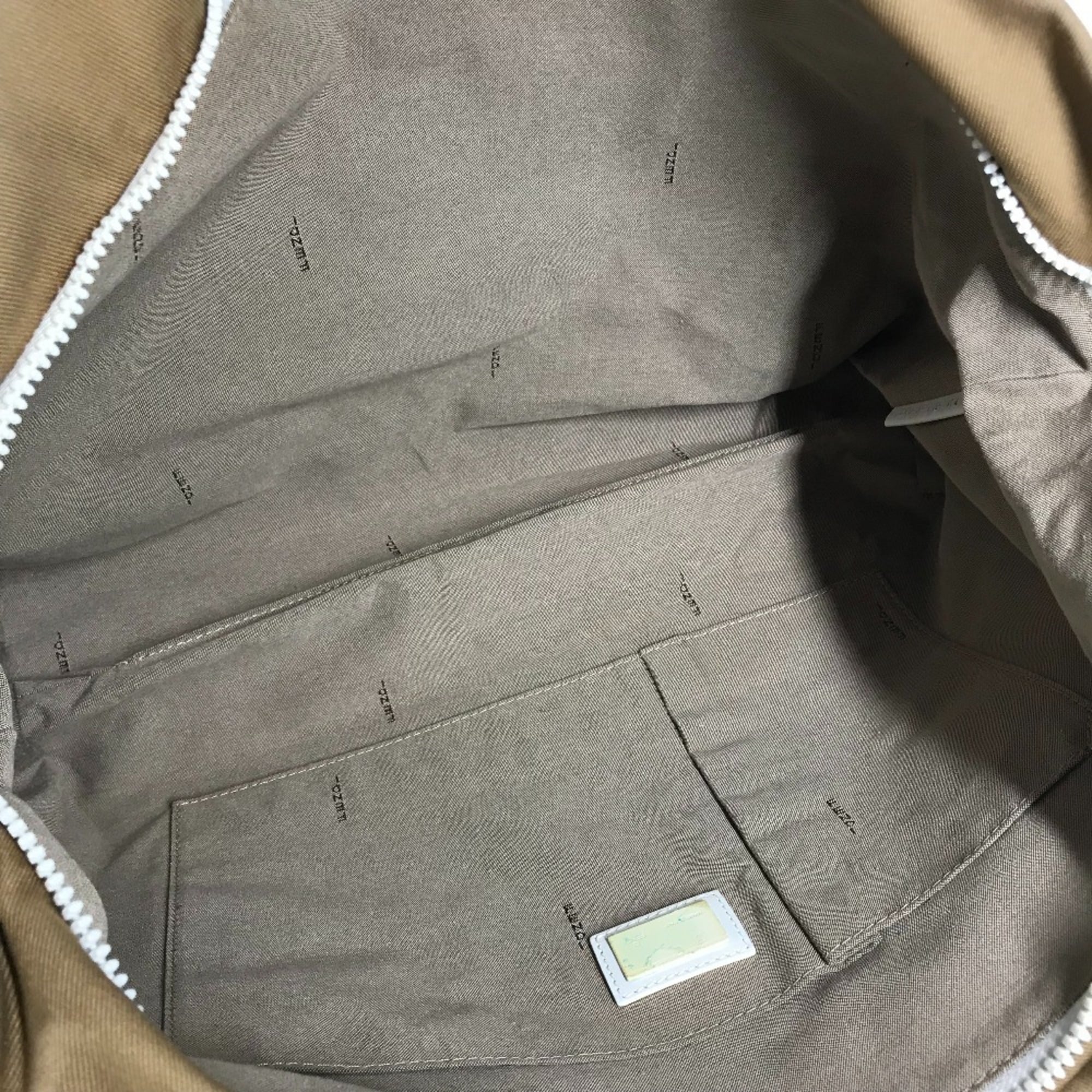 Fendi Beige White Canvas Rubber Shoulder Bag Tote Bag (Pre-Owned)