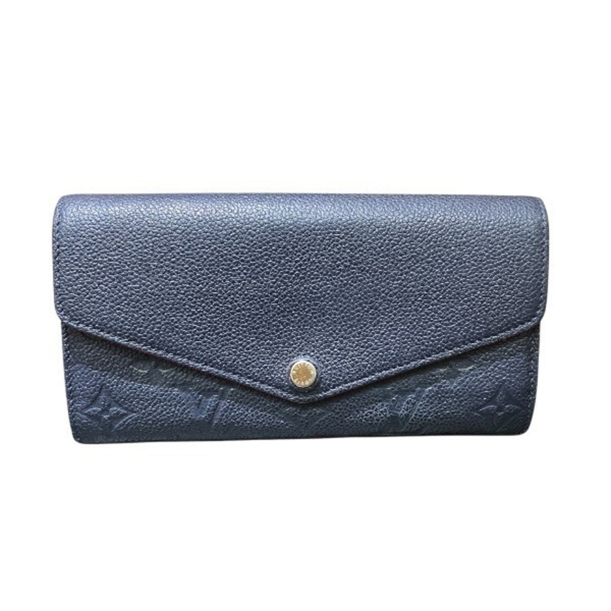 Louis Vuitton Monogram Empreinte Marine Rouge Rouge Monogram Empreinte Leather Long Wallet (Bi-Fold) (Pre-Owned)