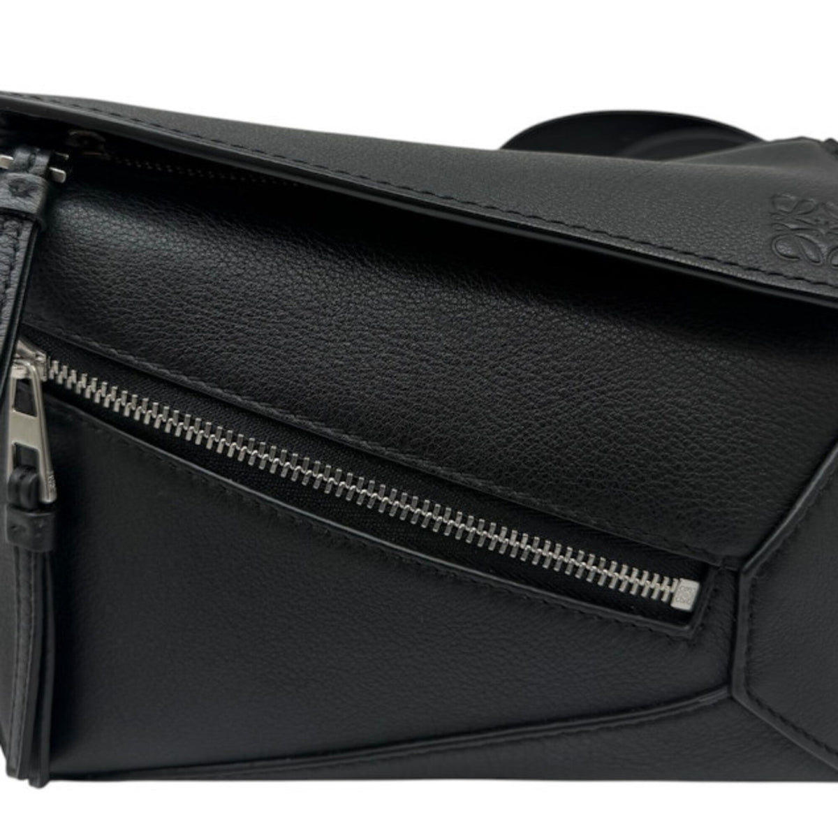 Loewe Puzzle Black Leather Fanny Pack Sling Bag (Pre-Owned)