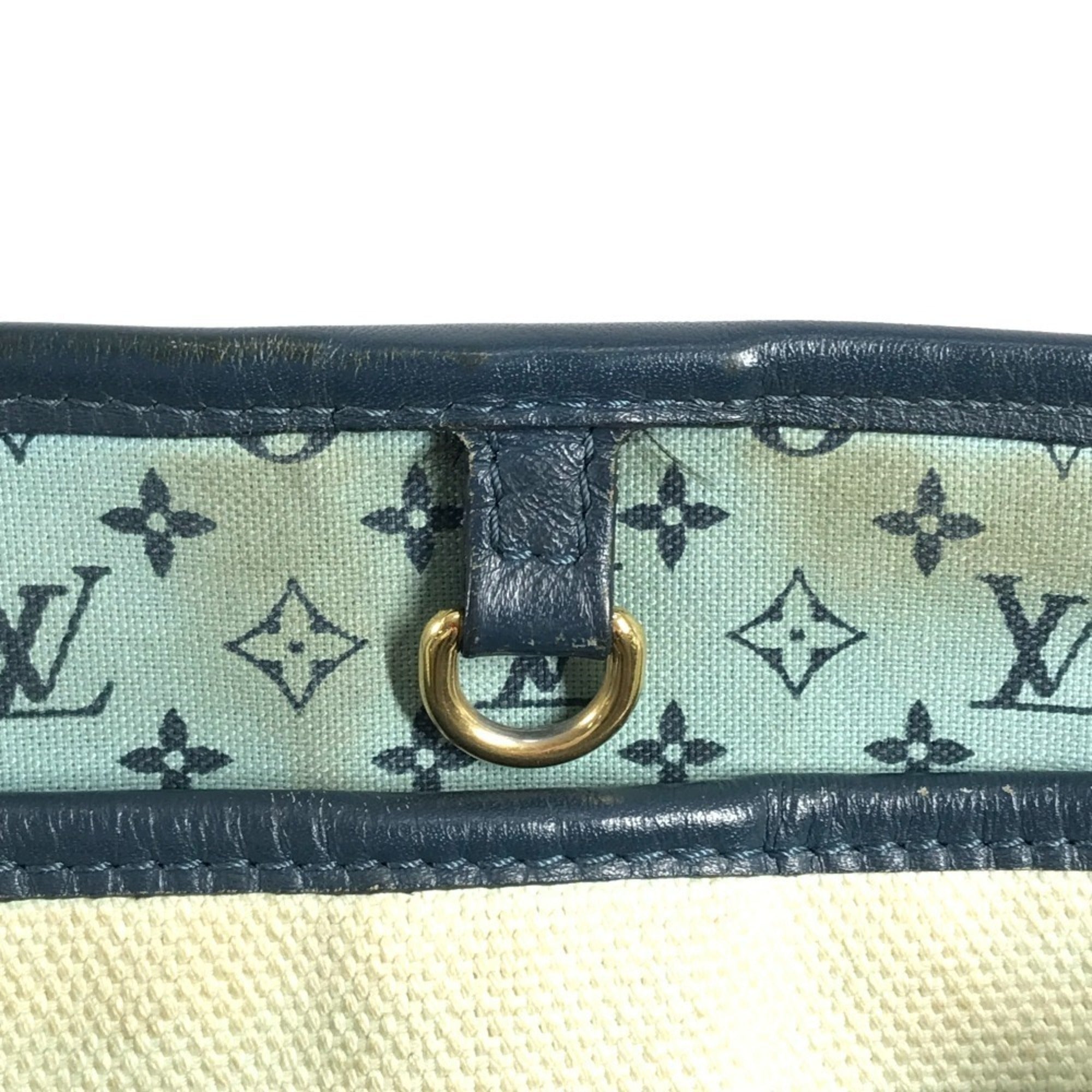 Louis Vuitton Blue Canvas Shoulder Bag Tote Bag (Pre-Owned)