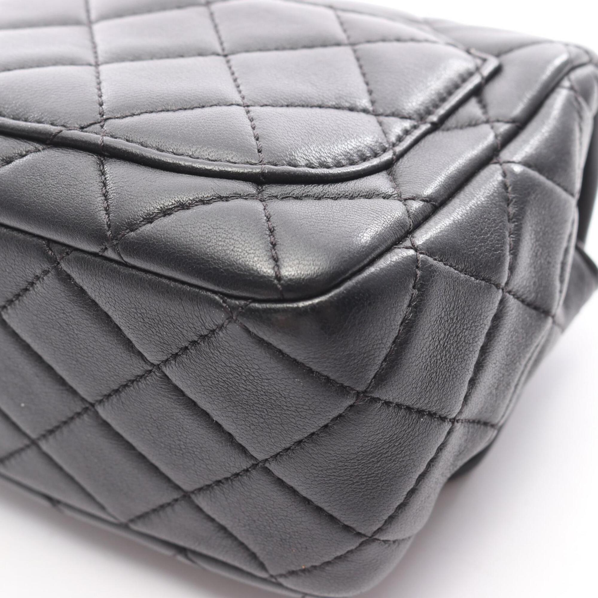 Chanel Black Leather Handbag Shoulder Bag (Pre-Owned)