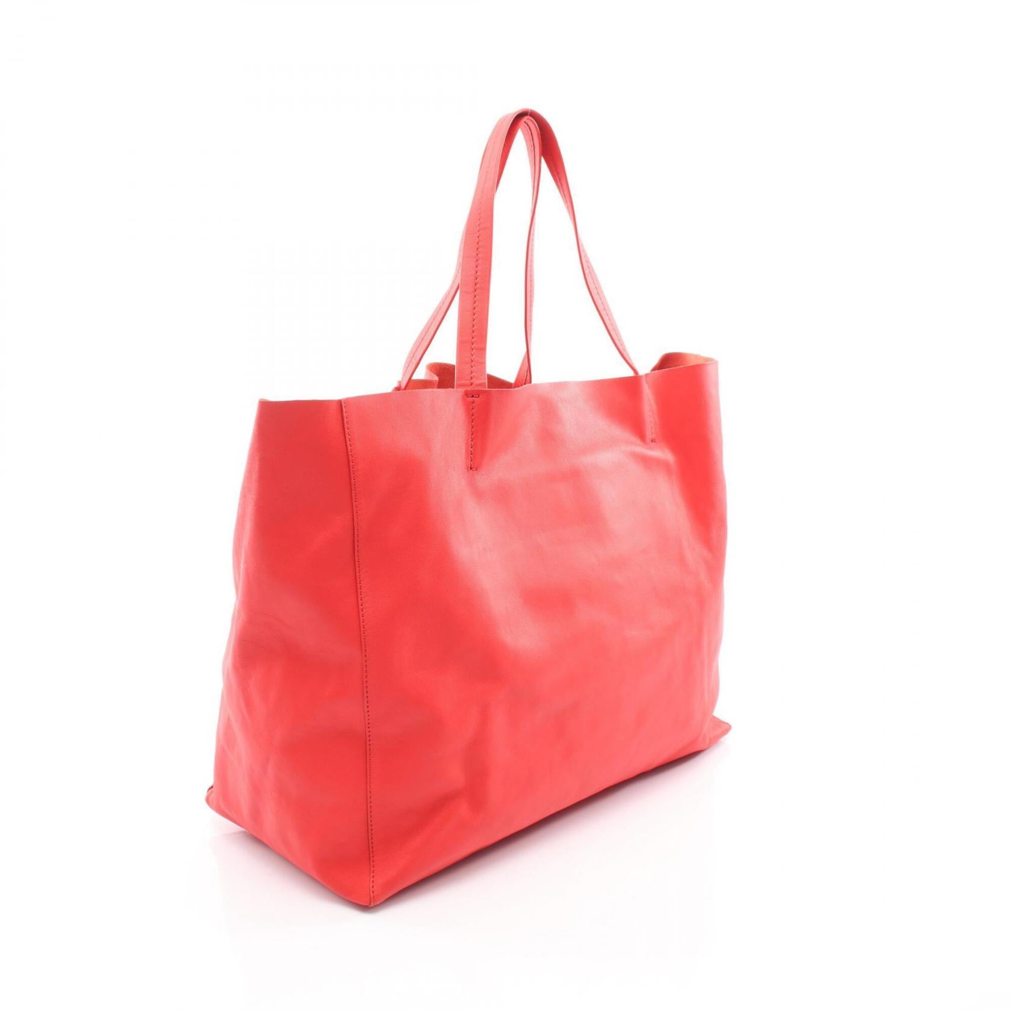 Celine Red Color Leather Handbag Tote Bag (Pre-Owned)