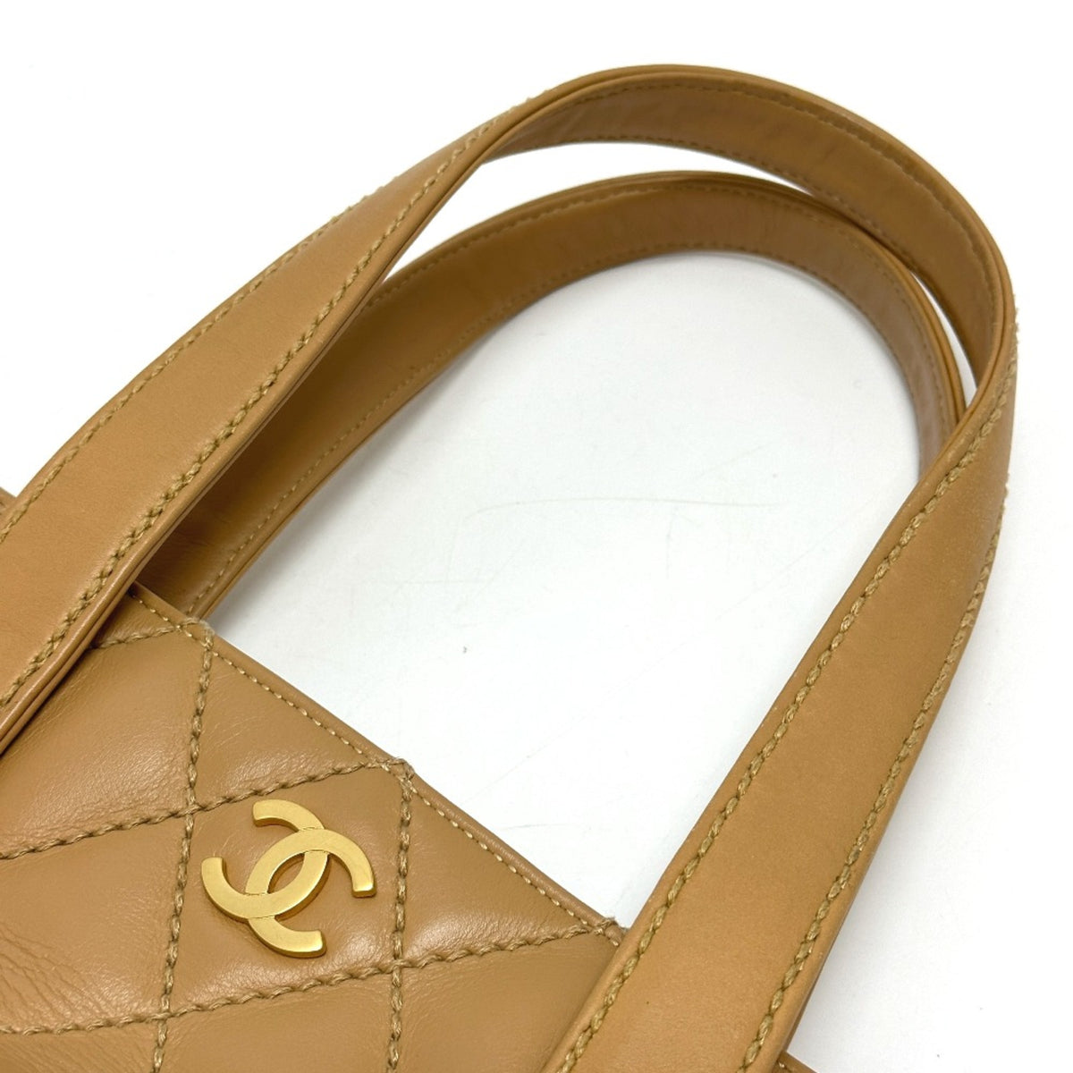 Chanel Beige Leather Tote Bag (Pre-Owned)